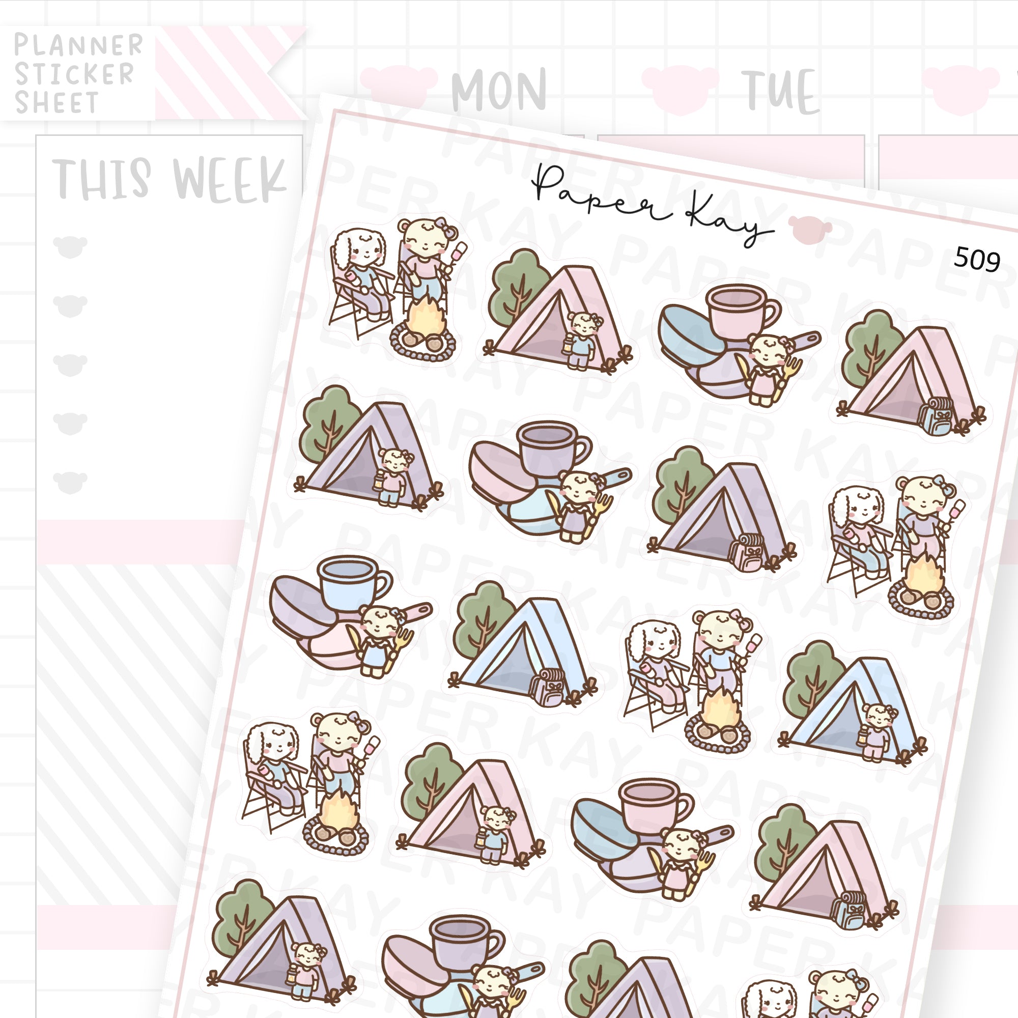 DTB Camping Sticker Sheet