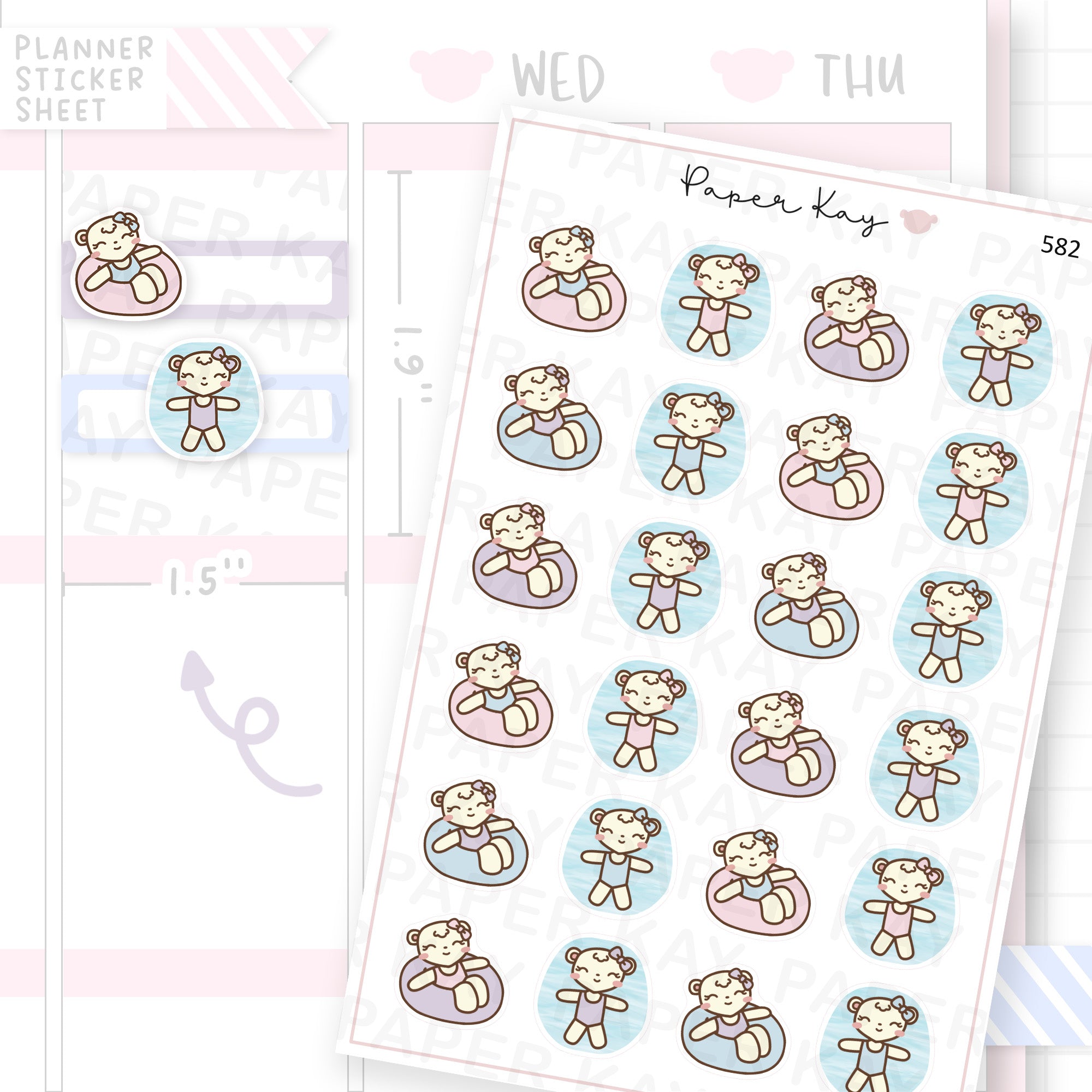 Float on Water in Pool/sea Planner Sticker Sheet