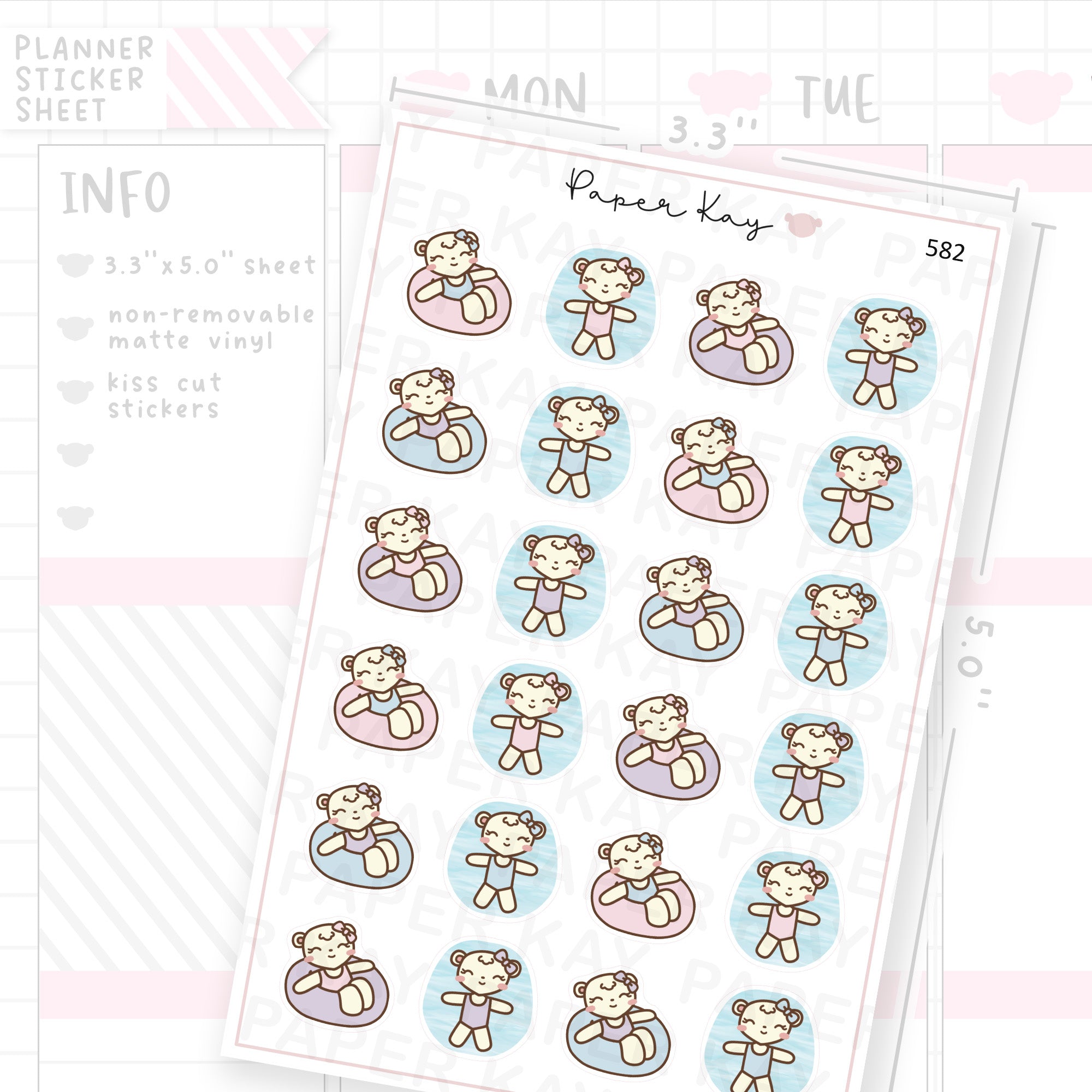 Float on Water in Pool/sea Planner Sticker Sheet
