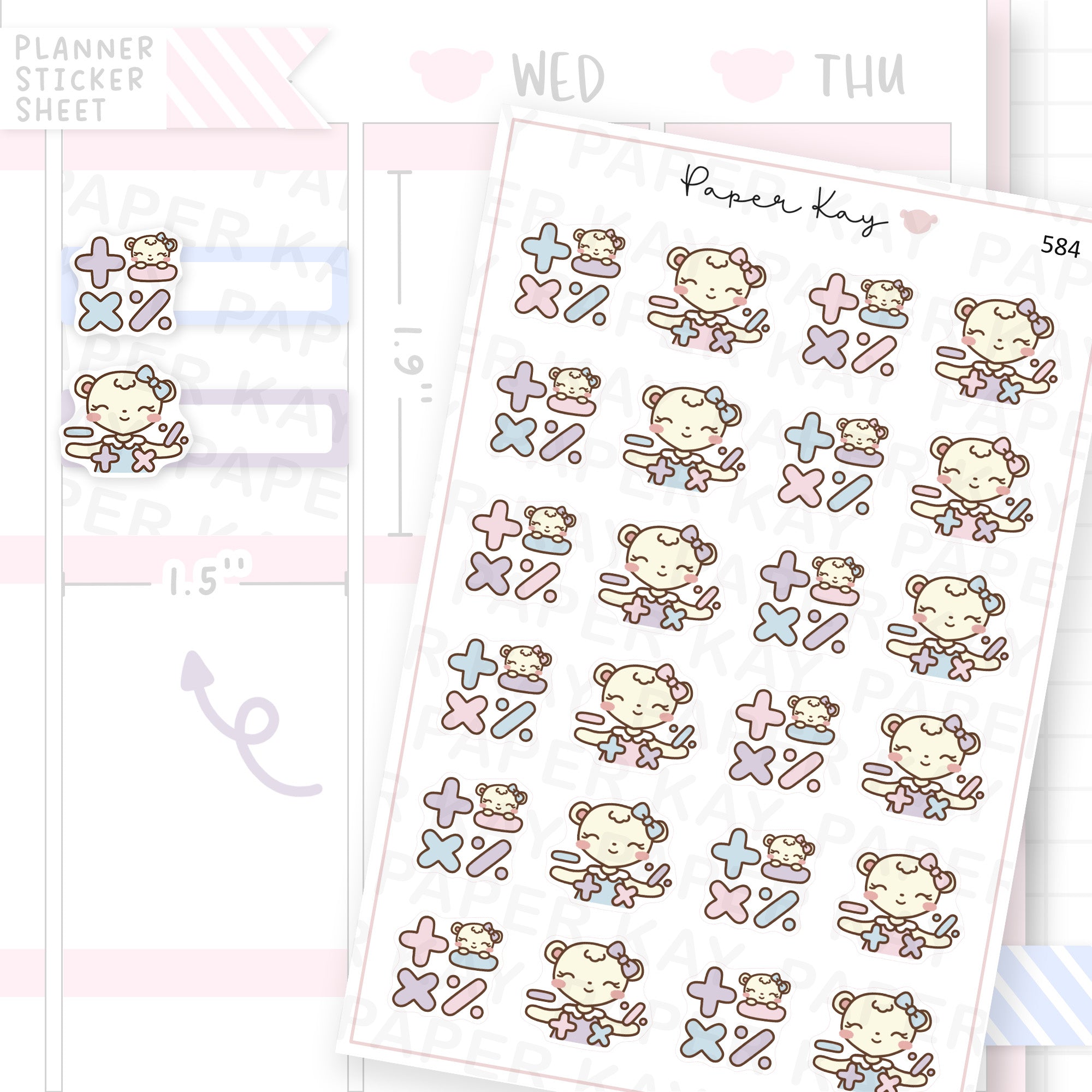Maths Planner Sticker Sheet