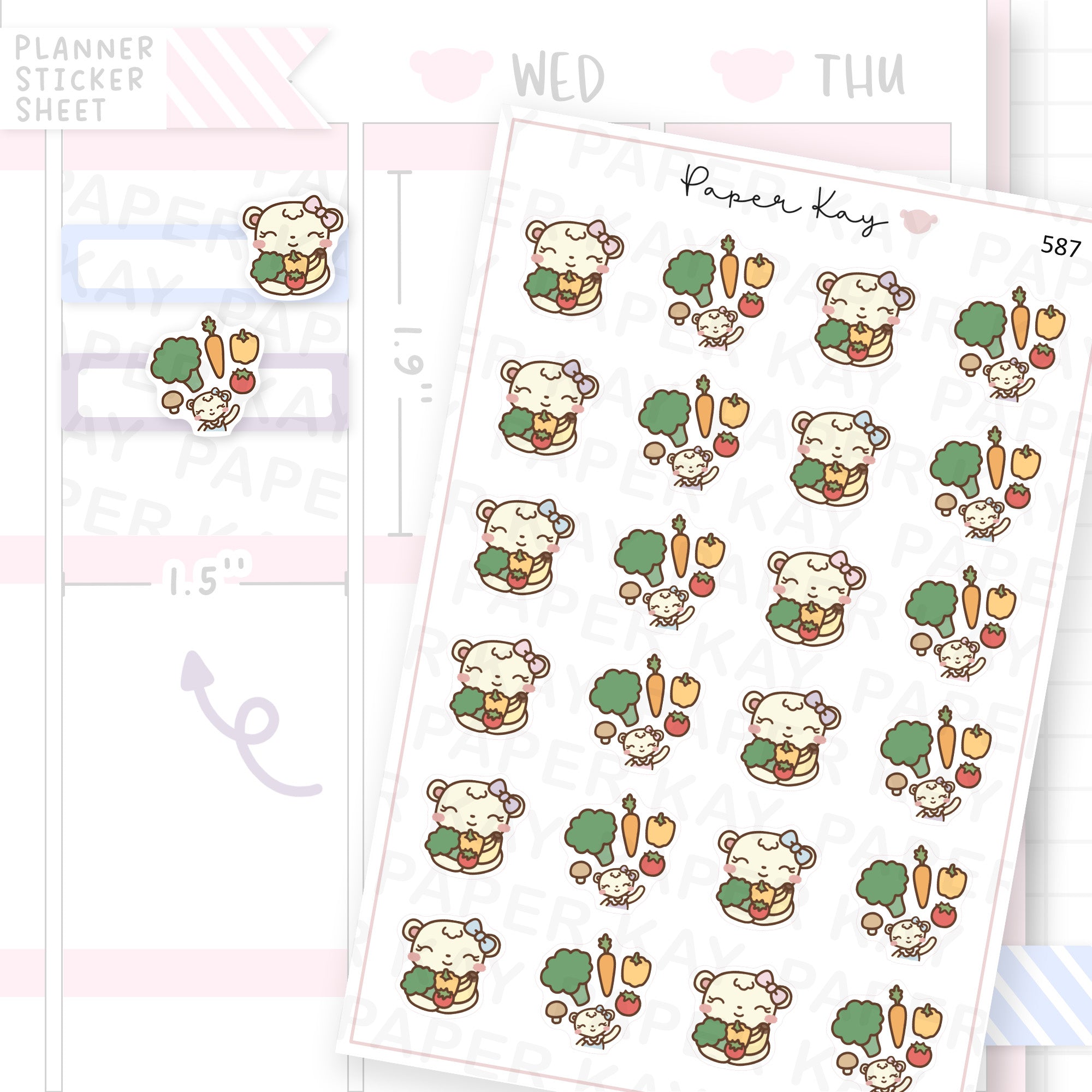 Healthy Eating/Vegetarian Planner Sticker Sheet