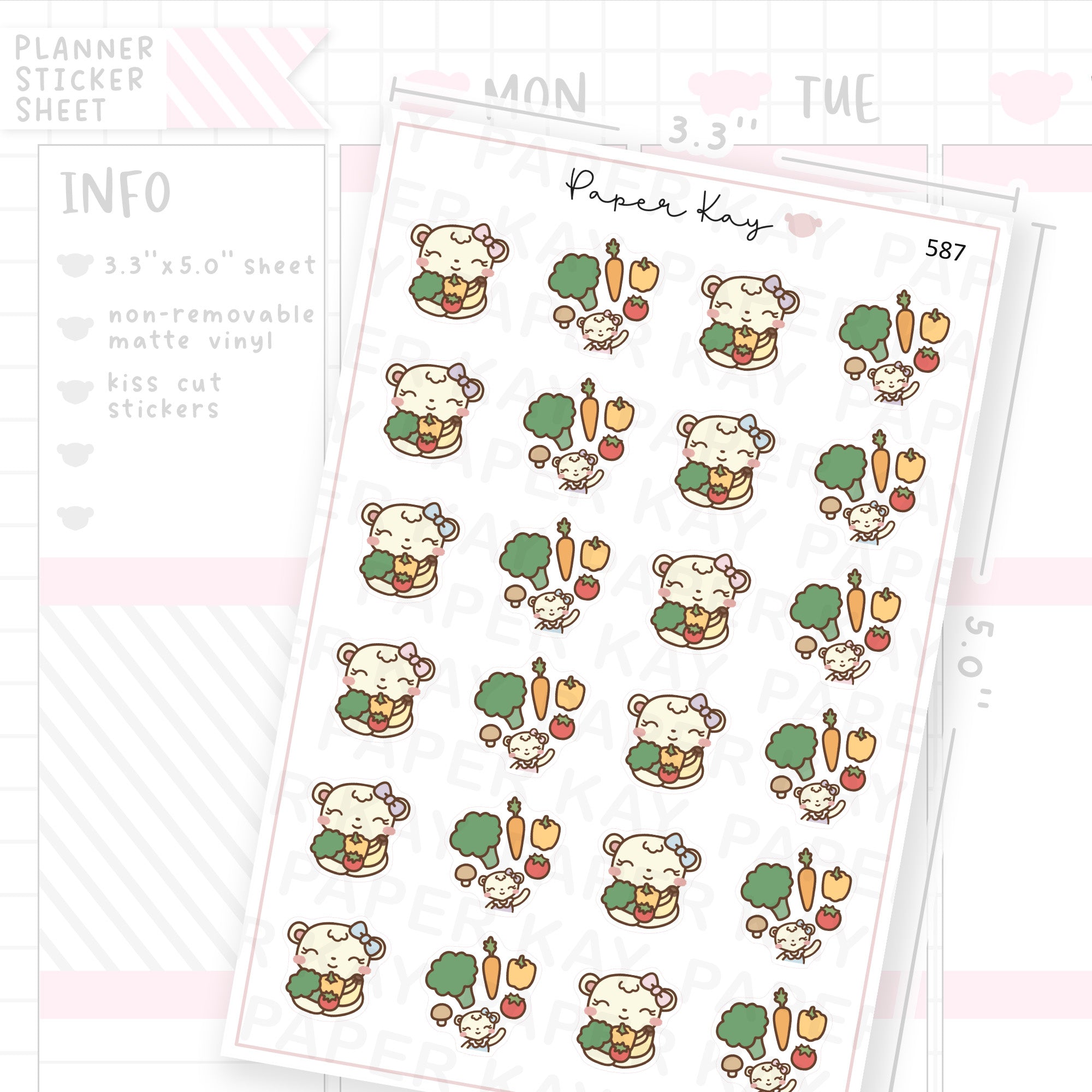 Healthy Eating/Vegetarian Planner Sticker Sheet