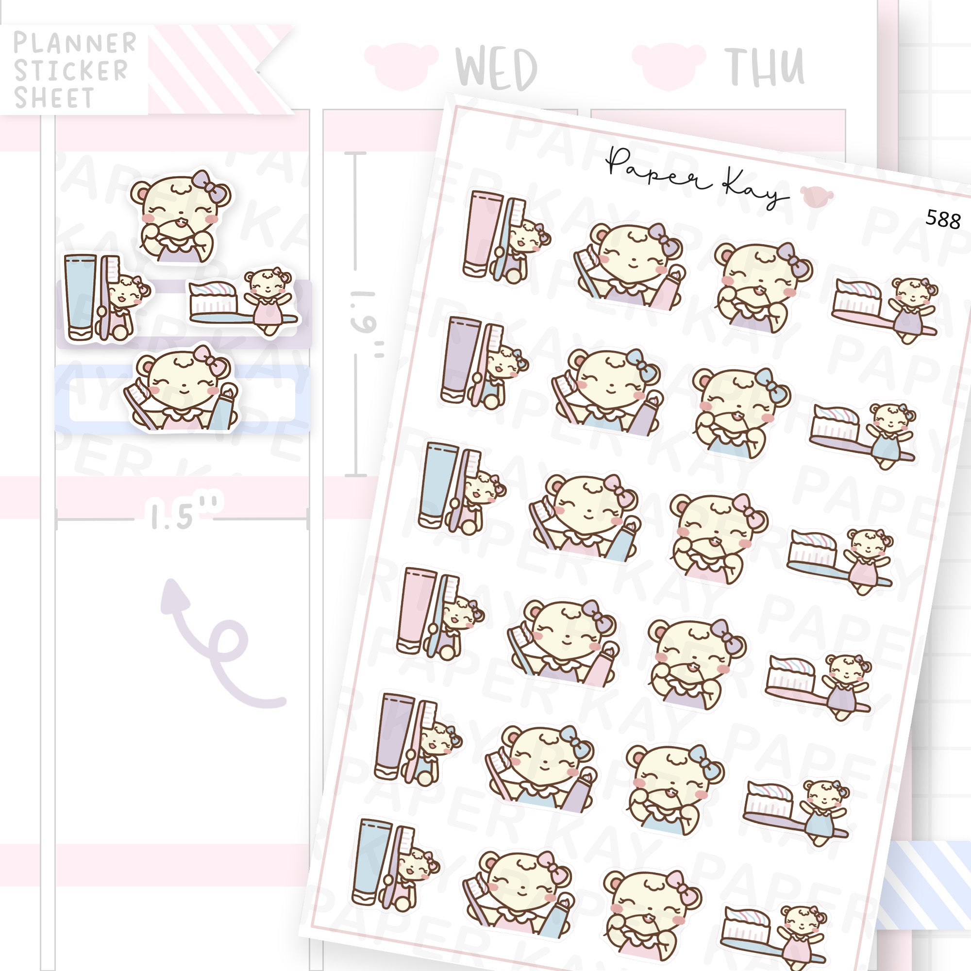 DTB Brushing Teeth Planner Sticker Sheet