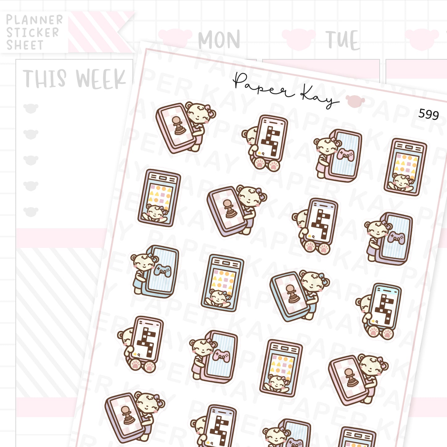 DTB Digital Game Time Planner Sticker Sheet