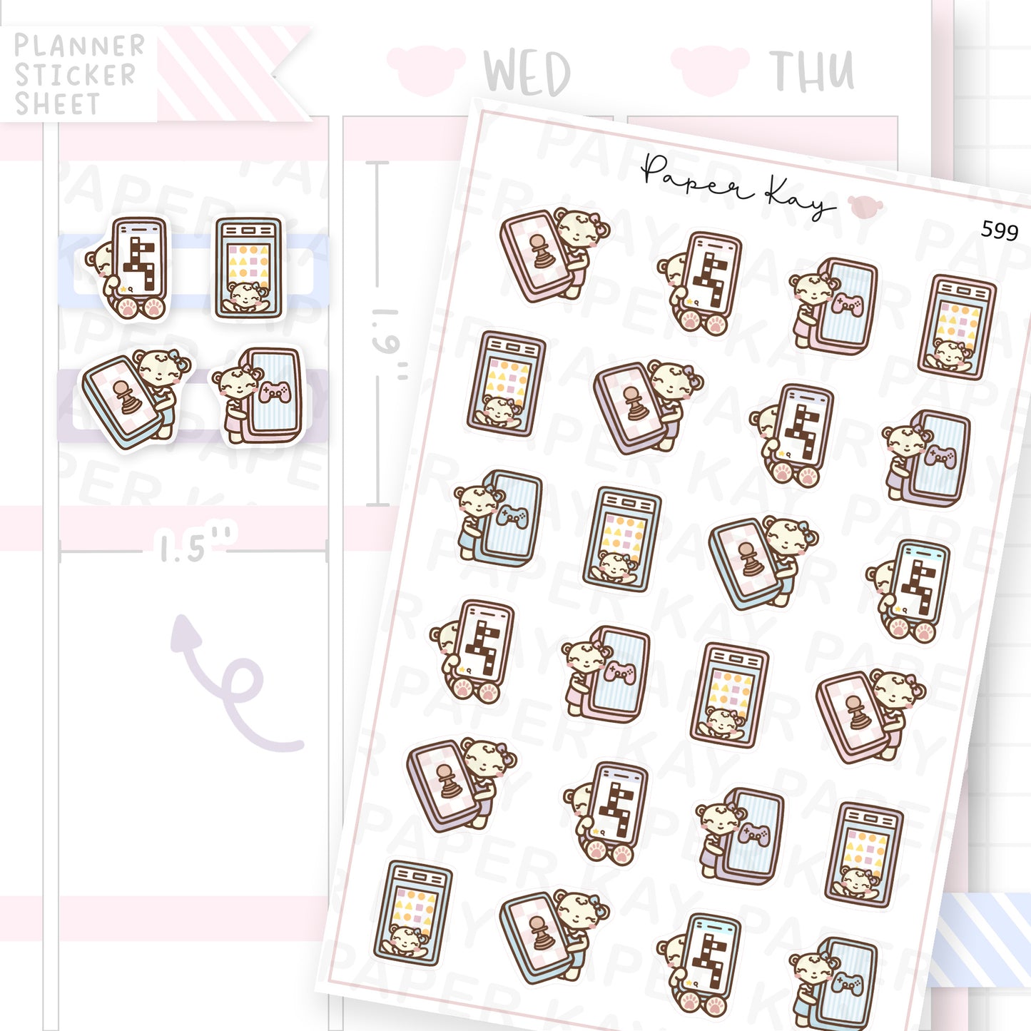 DTB Digital Game Time Planner Sticker Sheet