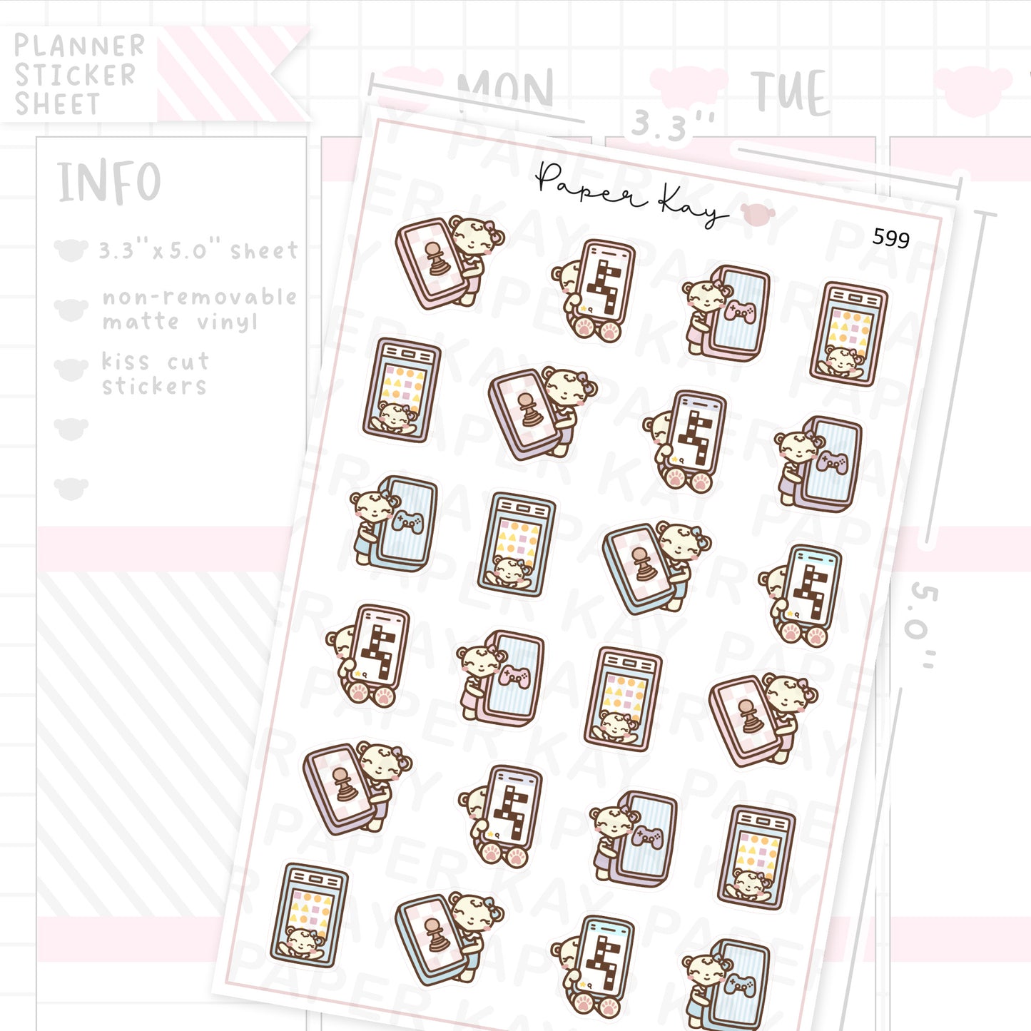 DTB Digital Game Time Planner Sticker Sheet