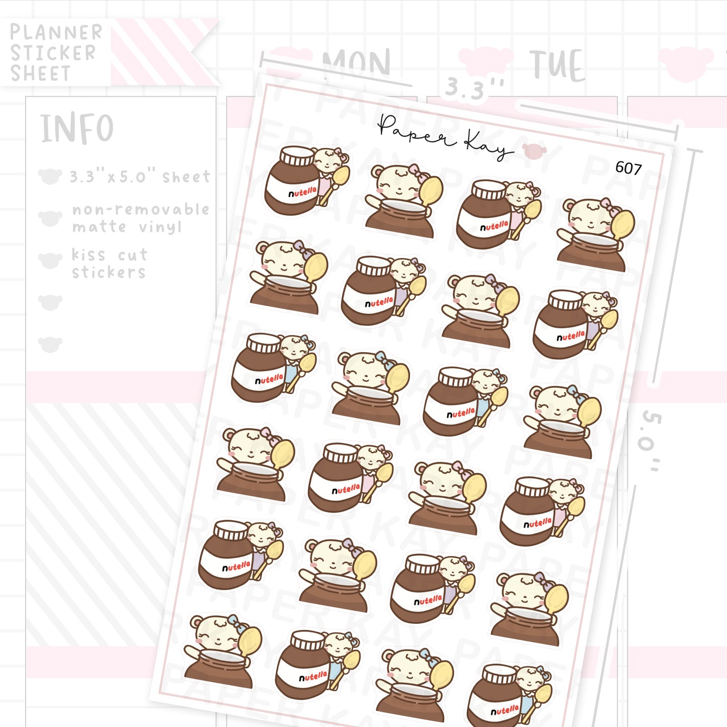 DTB with Hazelnut Spread Planner Sticker Sheet