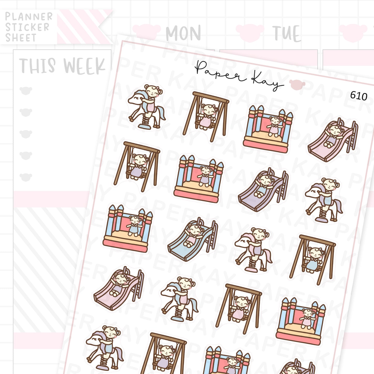 DTB at a Playground Planner Sticker Sheet