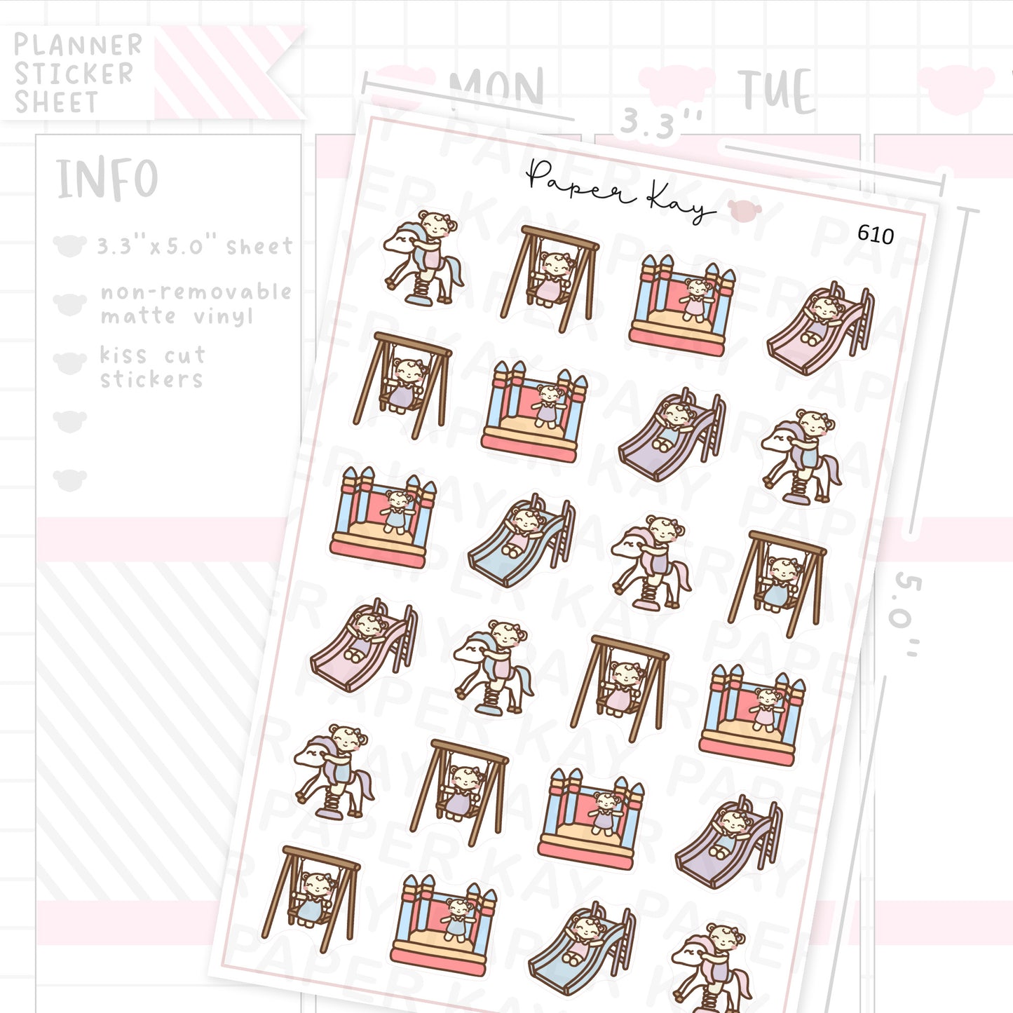 DTB at a Playground Planner Sticker Sheet