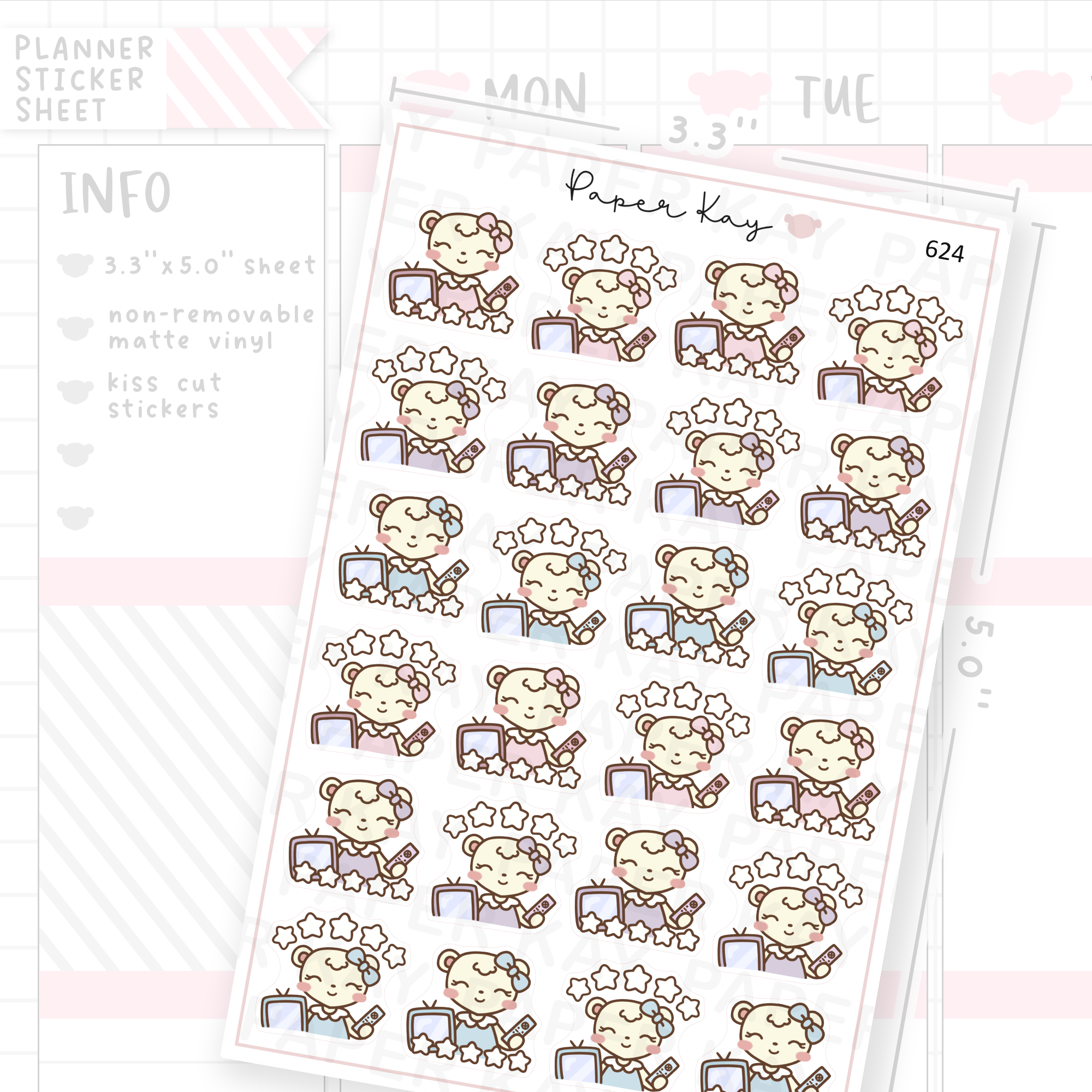 TV Show Rating Planner Sticker Sheet