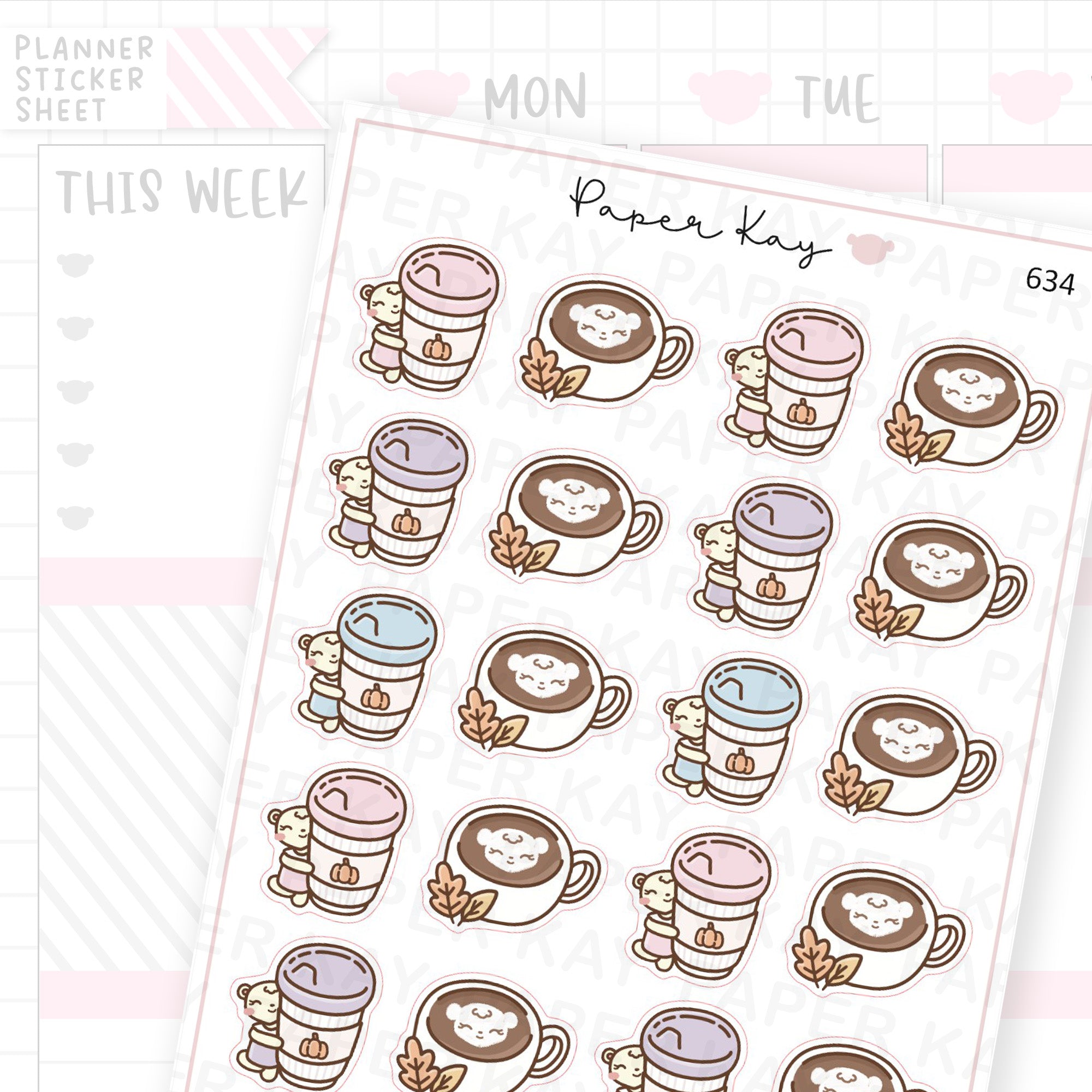 Autumn Coffee Planner Sticker Sheet
