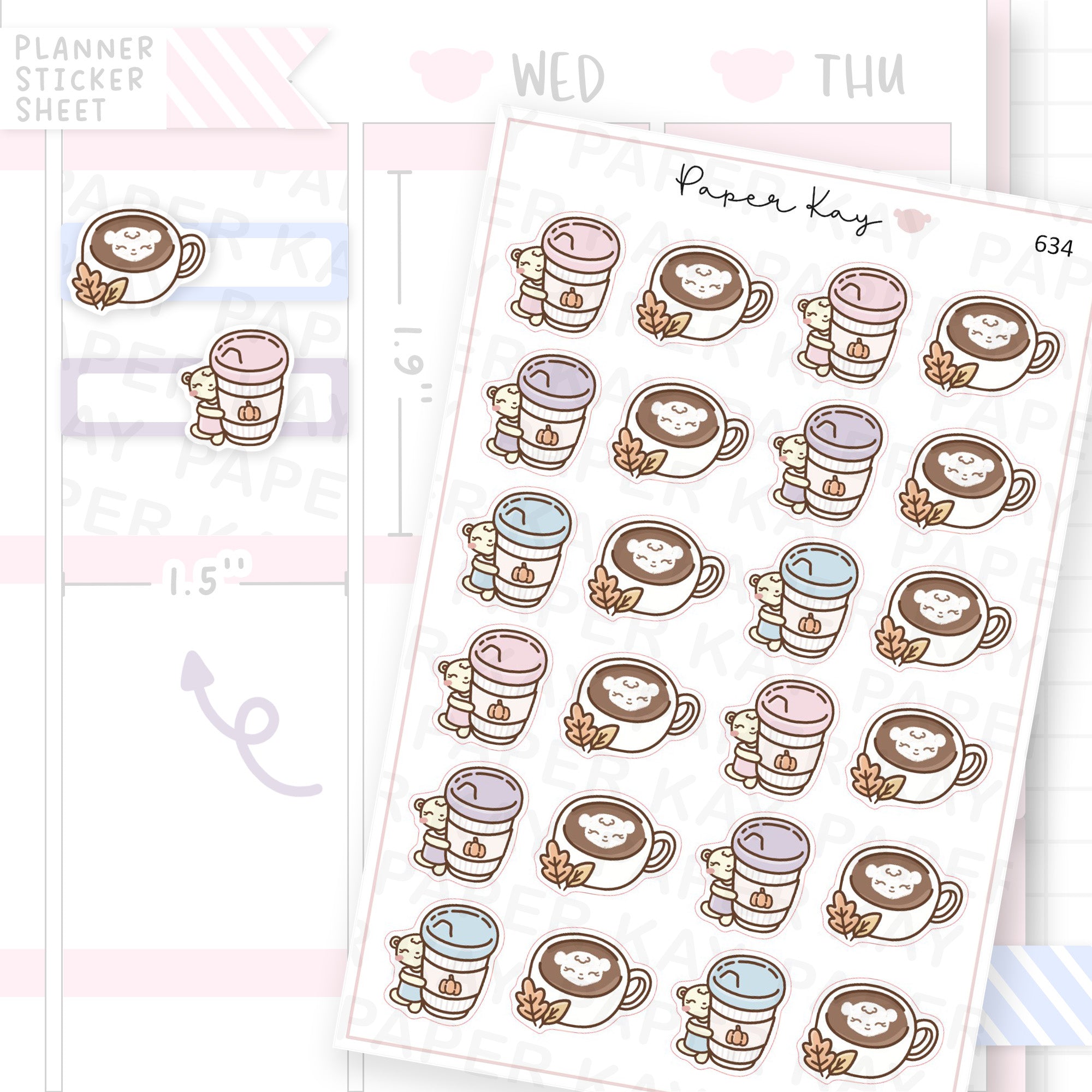 Autumn Coffee Planner Sticker Sheet