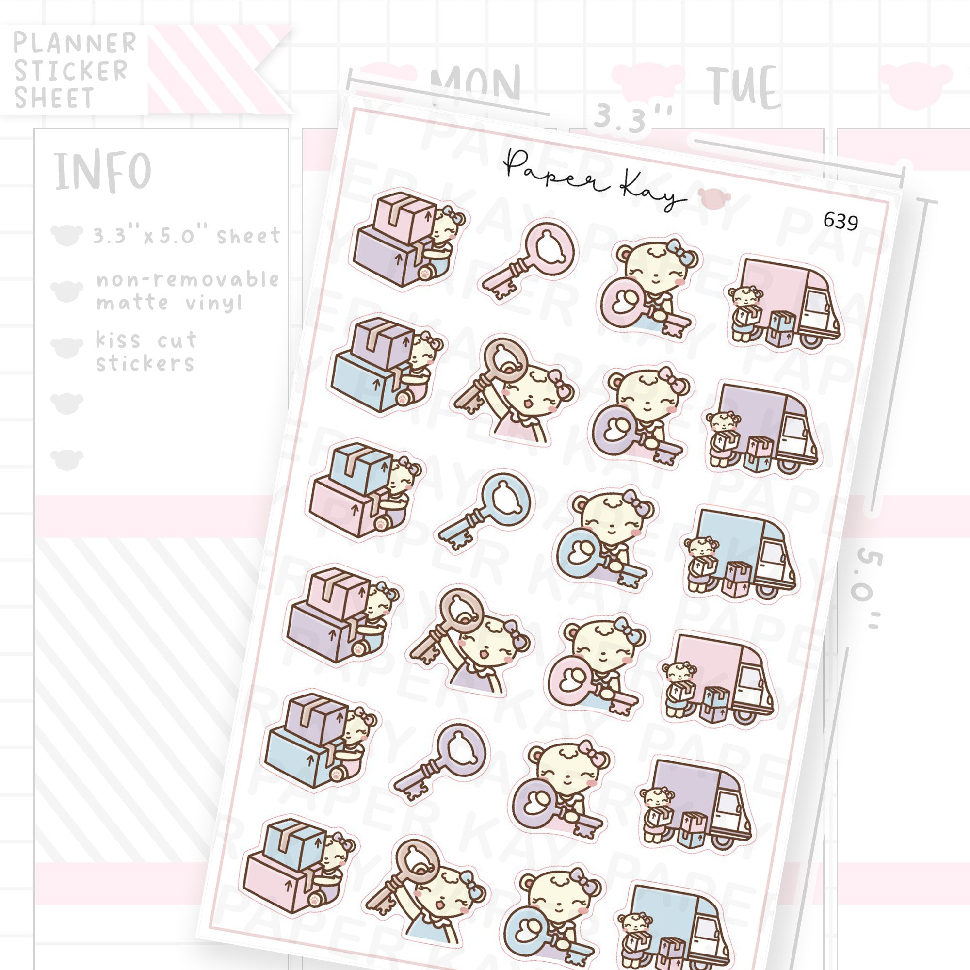 Moving Time Planner Sticker Sheet