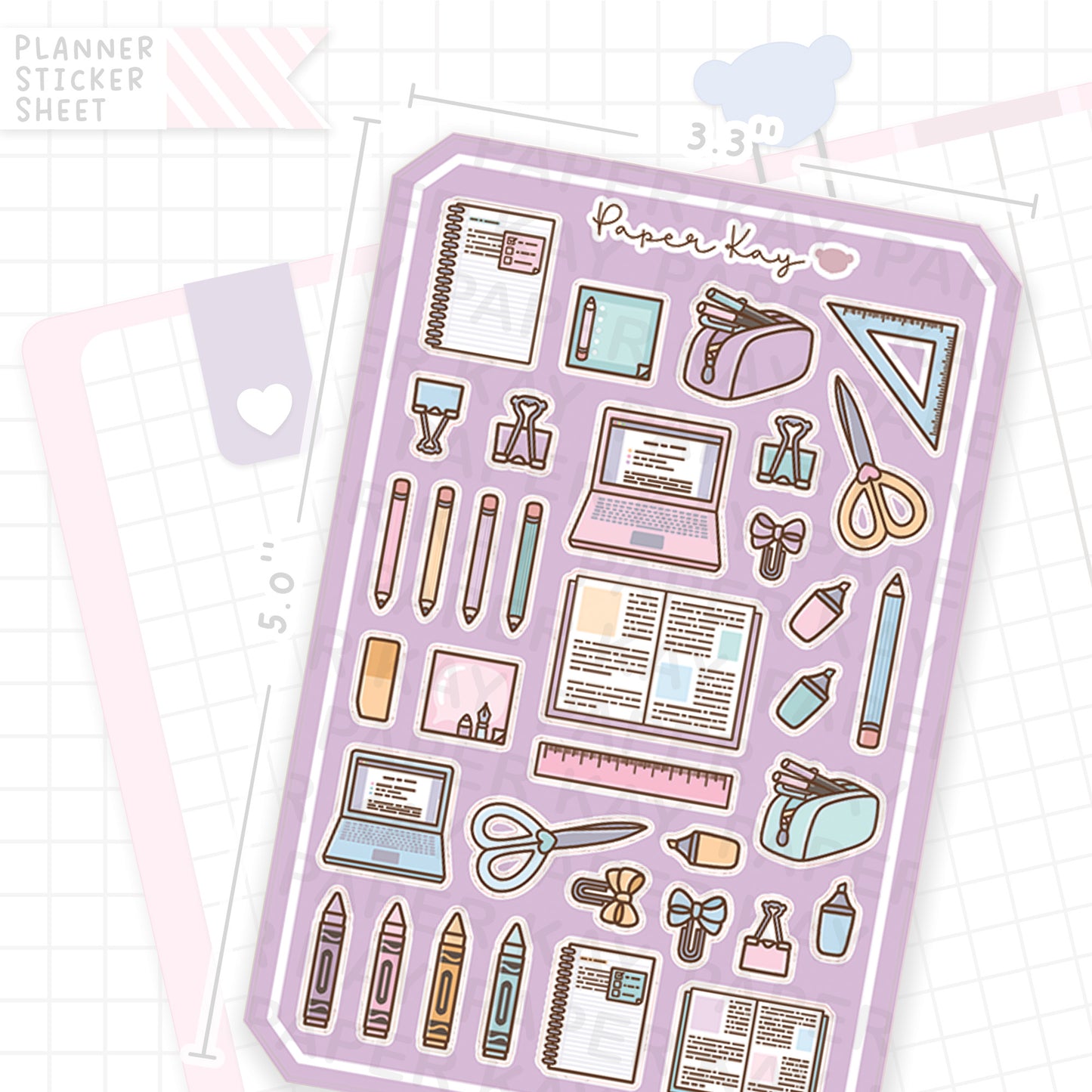 Back to School Stationery Bujo Deco Stickers