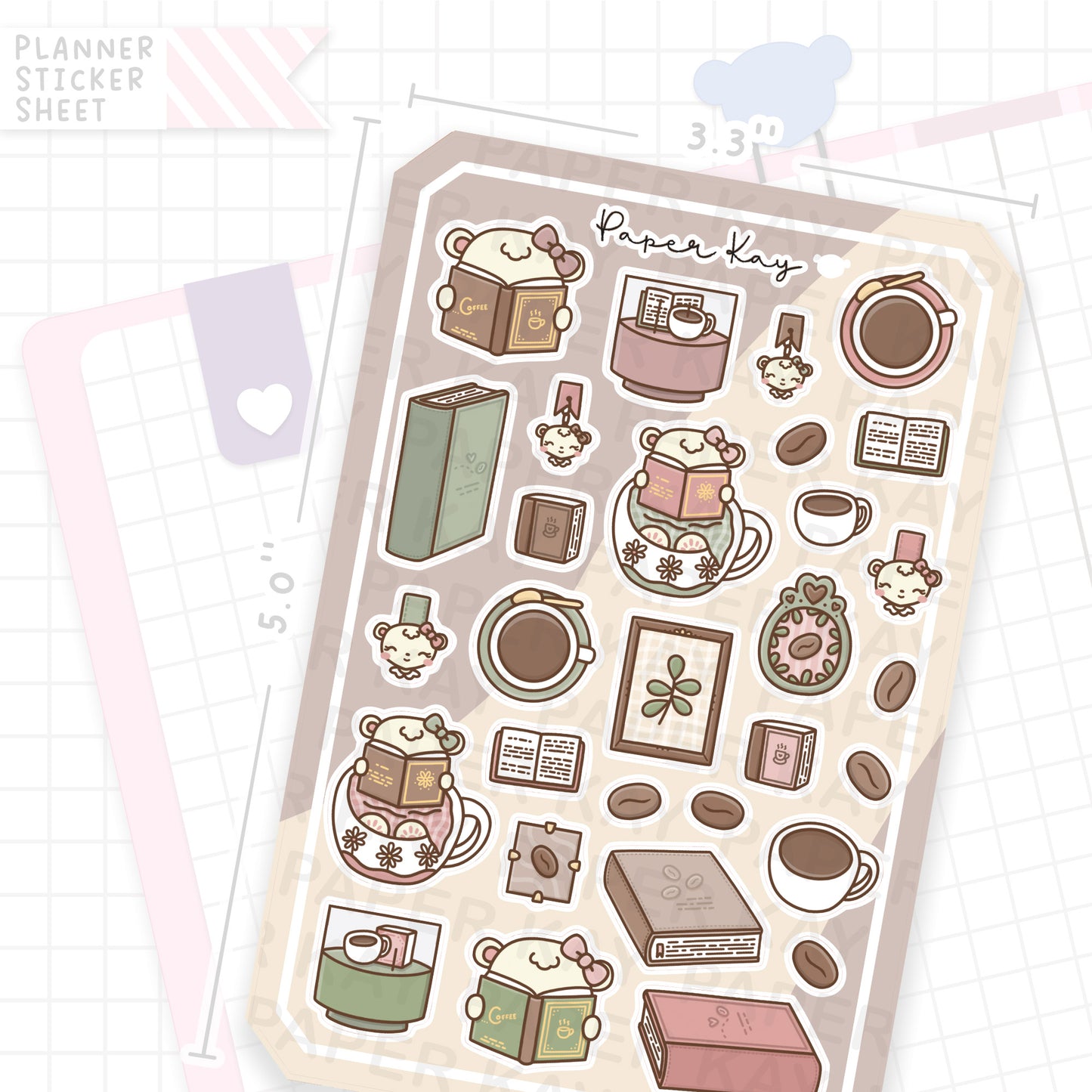 DTB Coffee Books Bujo Deco Stickers