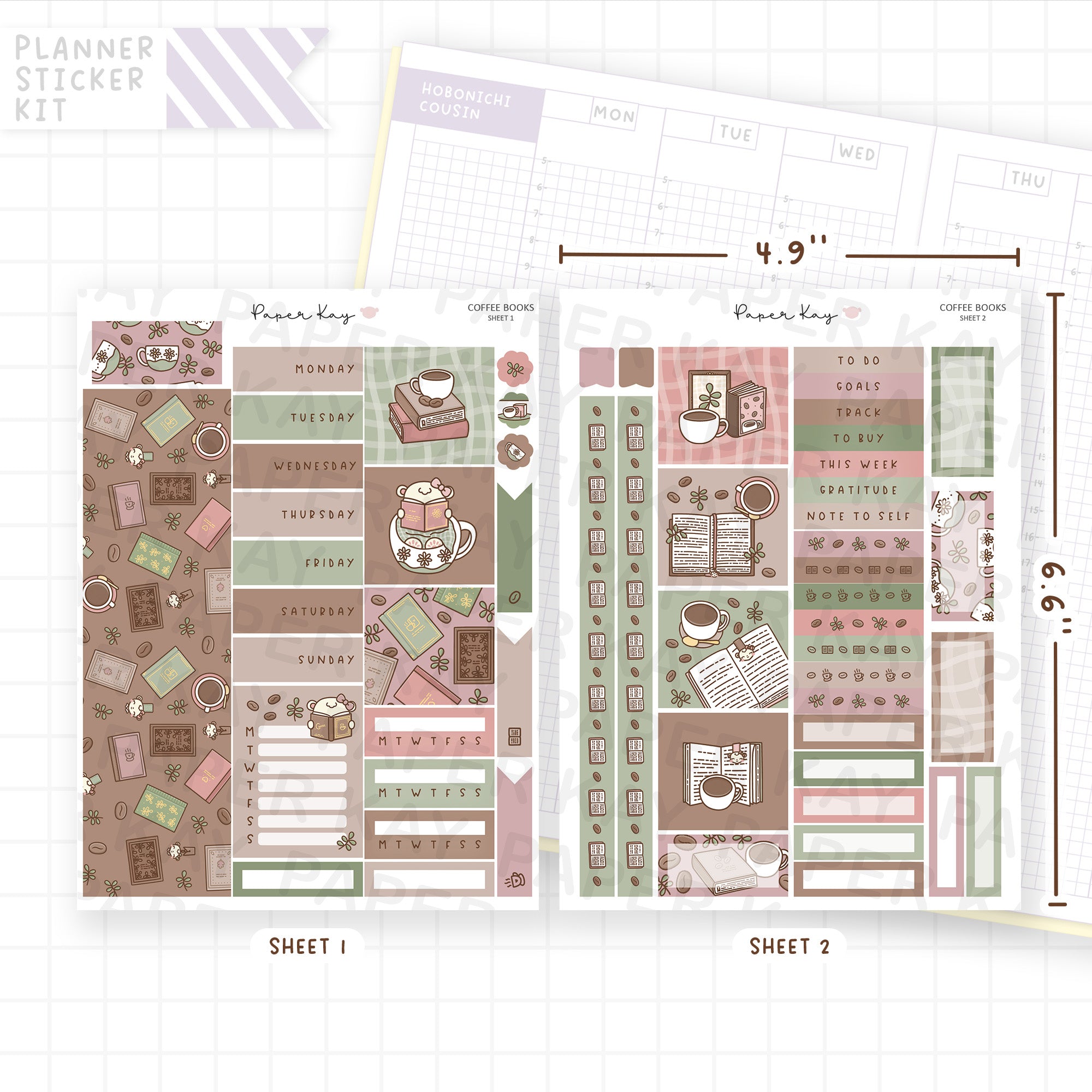 Coffee Books Hobonichi Cousin Sticker Kit