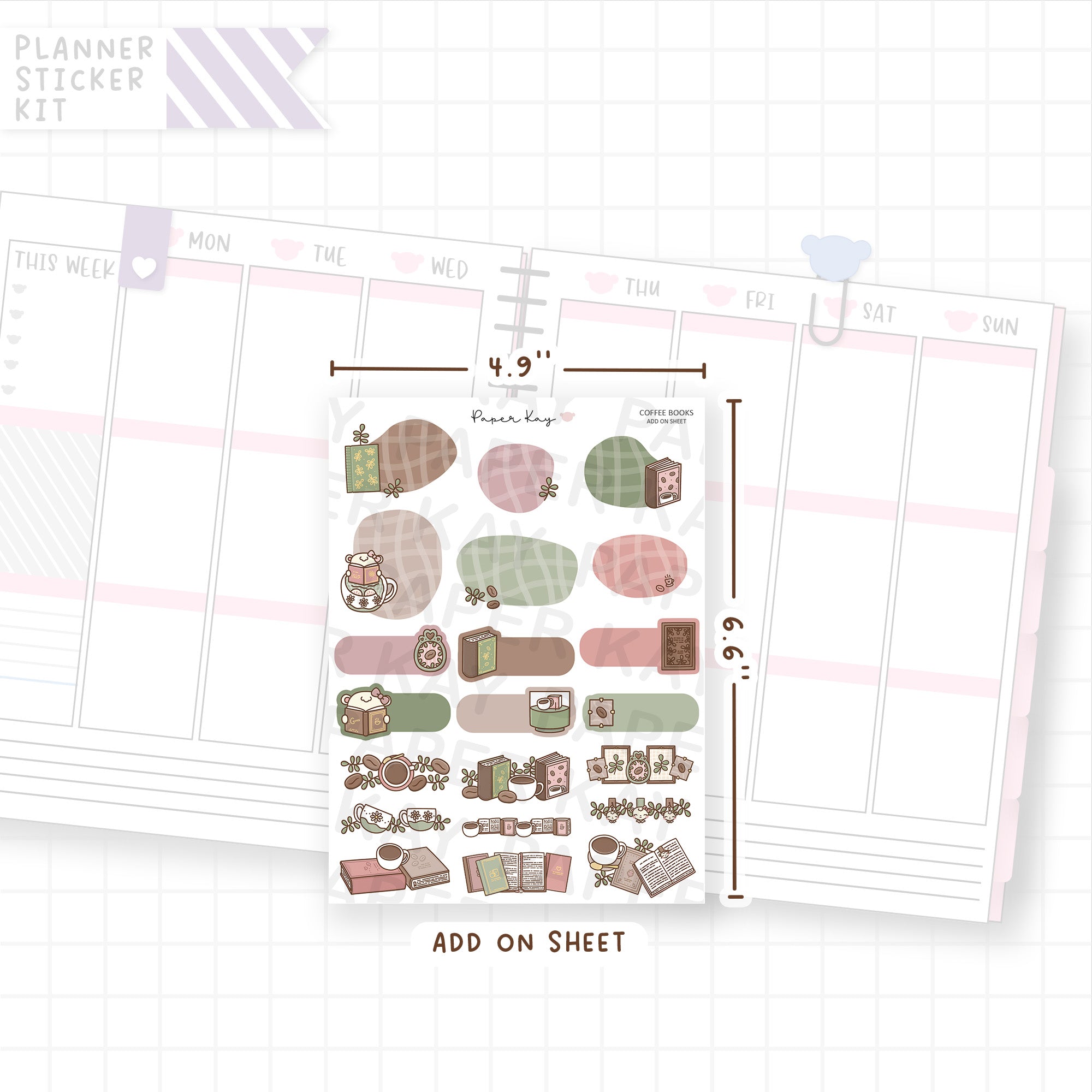 Coffee Books Weekly Vertical Kit Add On Sheet