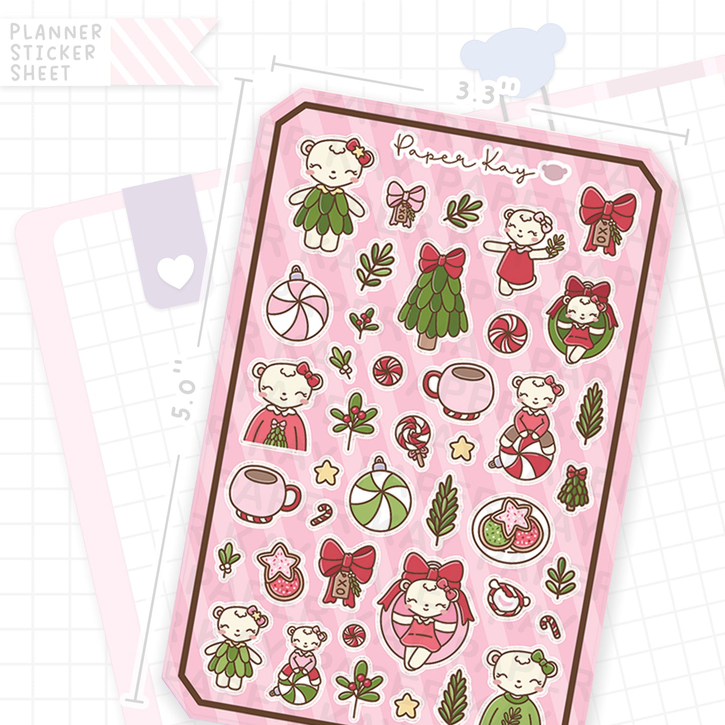 Festive Plans Dot the Bear Bujo Deco Stickers