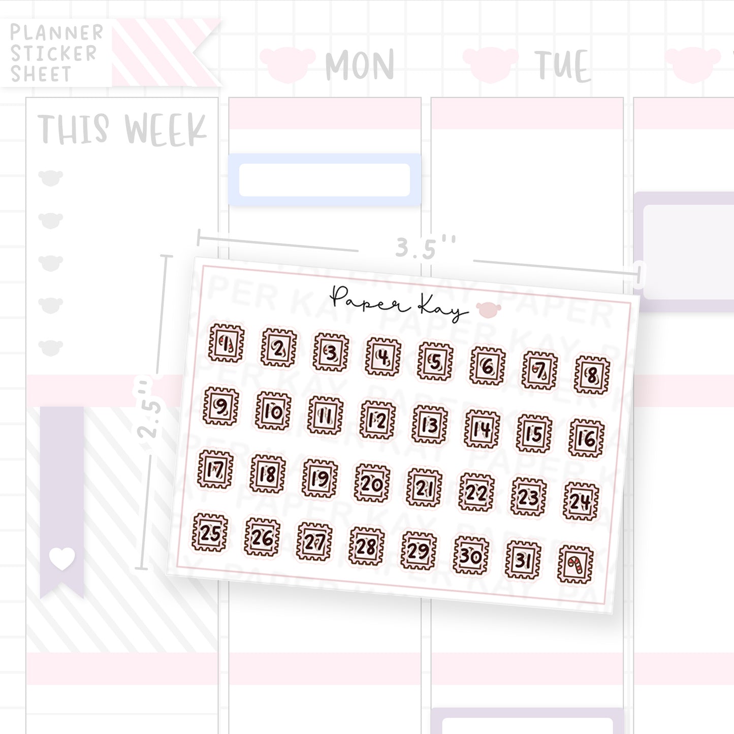 Festive Plans Stamp Date Dot Stickers