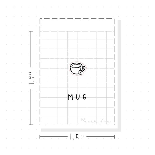 (PM272) Mug - Tiny Minimal Icon Stickers