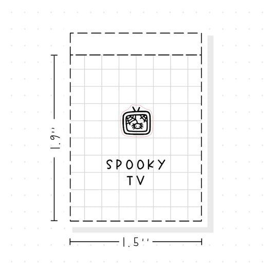 (PM281) Spooky TV - Tiny Minimal Icon Stickers