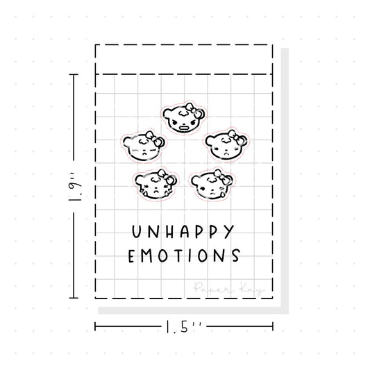 (PM300) Unhappy Emotions - Tiny Minimal Icon Stickers