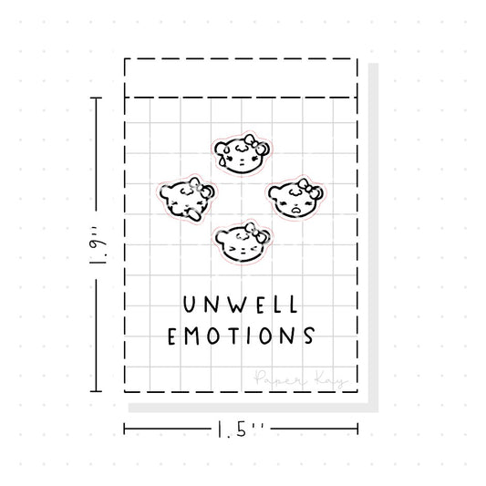 (PM301) Unwell Emotions - Tiny Minimal Icon Stickers