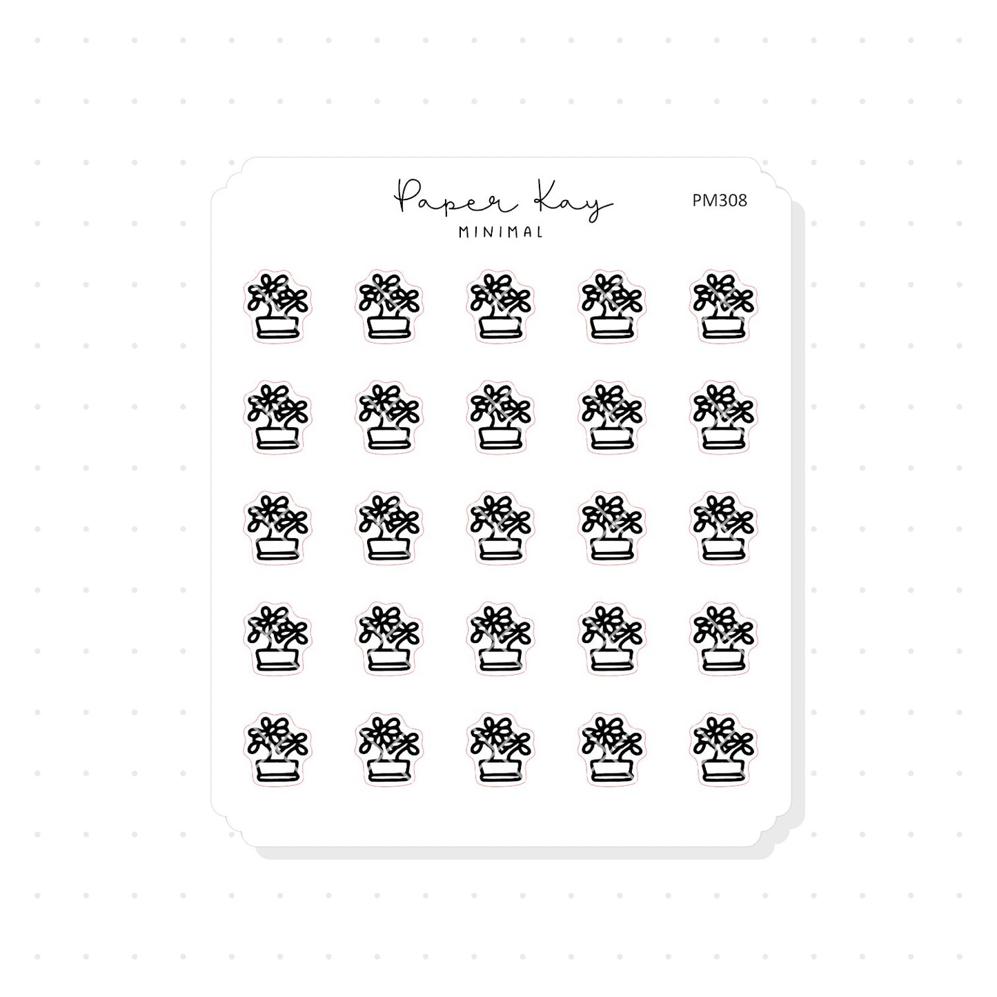 (PM308) Bonsai - Tiny Minimal Icon Stickers