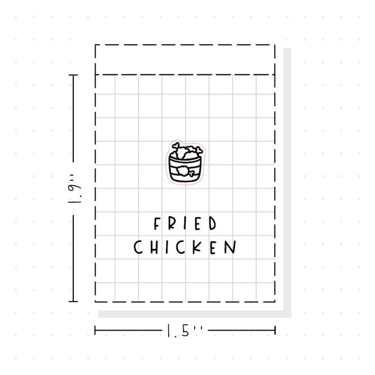 (PM317) Fried Chicken - Tiny Minimal Icon Stickers