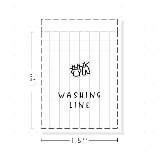 (PM319) Washing Line - Tiny Minimal Icon Stickers