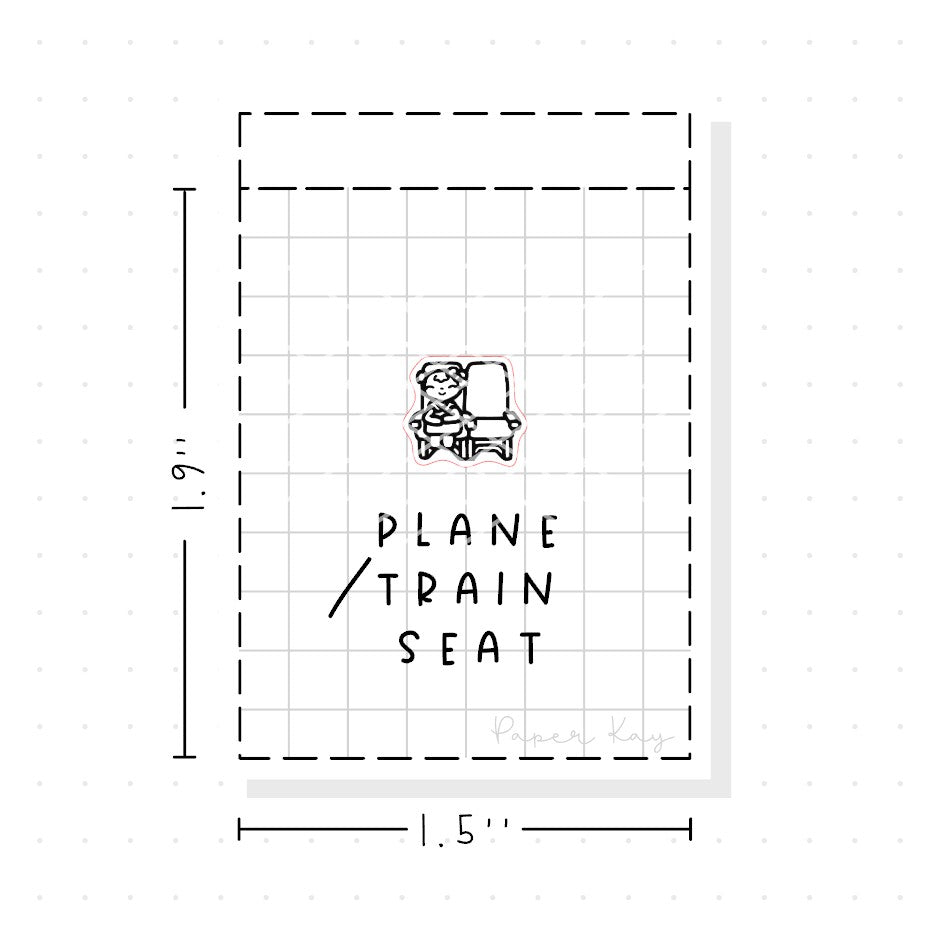 (PM360) Plane/Train Seat, Waiting Room - Tiny Minimal Icon Stickers