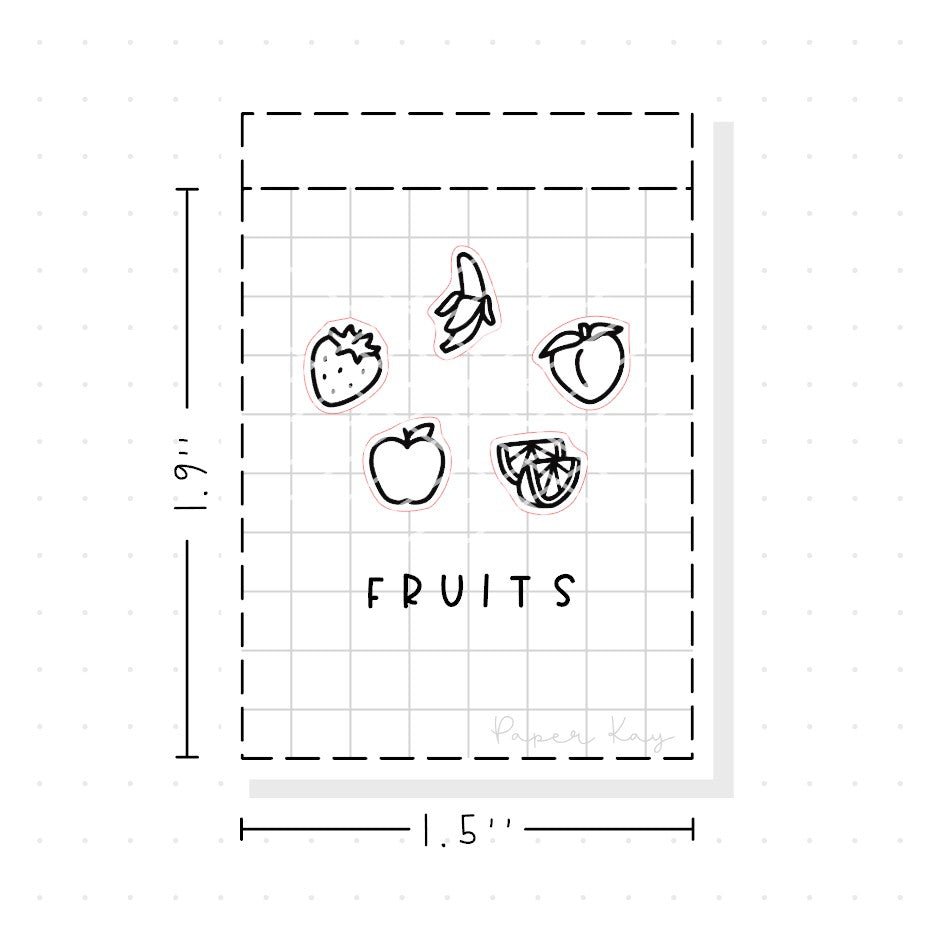 (PM371) Fruits - Tiny Minimal Icon Stickers