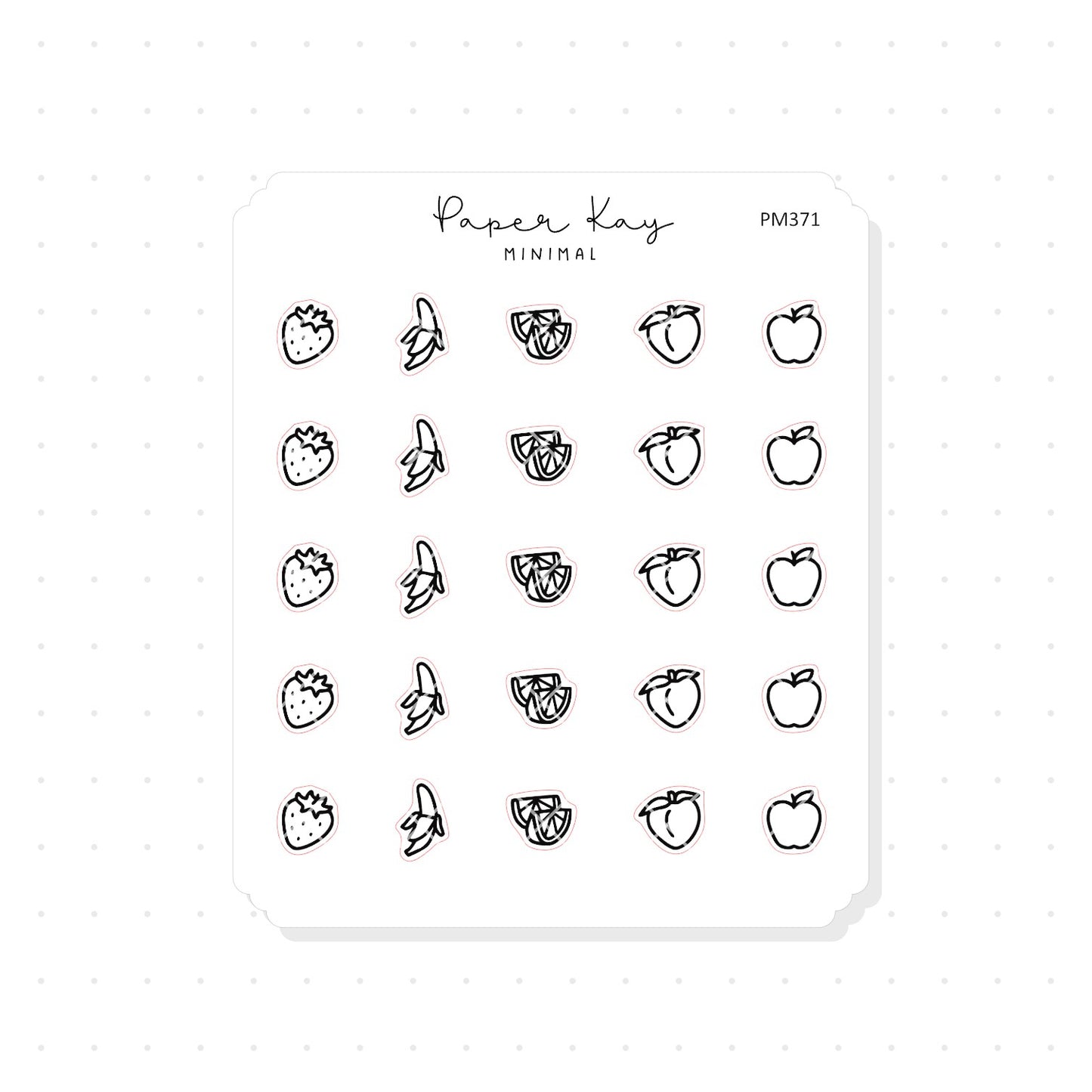 (PM371) Fruits - Tiny Minimal Icon Stickers