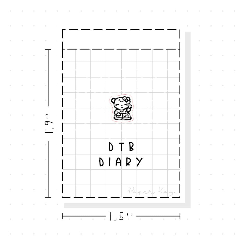 (PM390) Dot the Bear's Diary - Tiny Minimal Icon Stickers