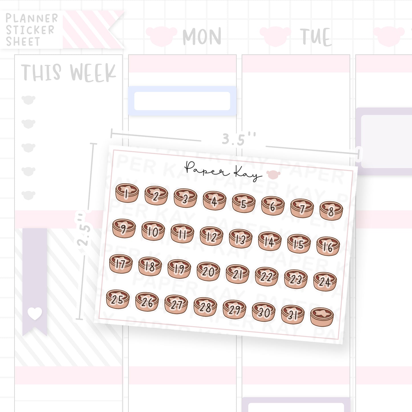 Mince Pies Date Dot Stickers - Xmas Friends