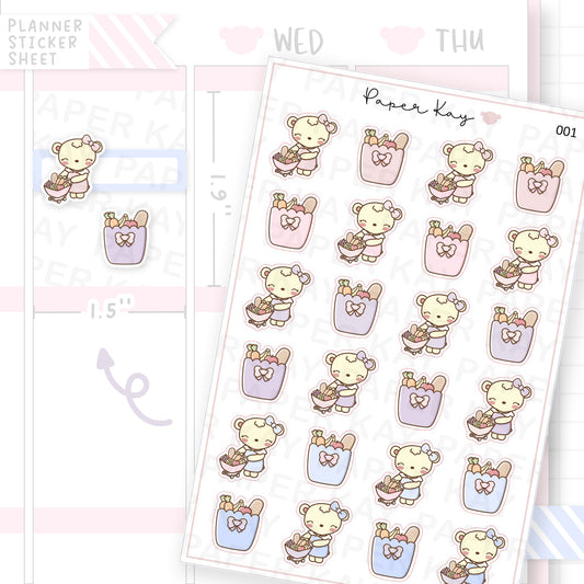 Grocery Bag / Food Shopping Sticker Sheet