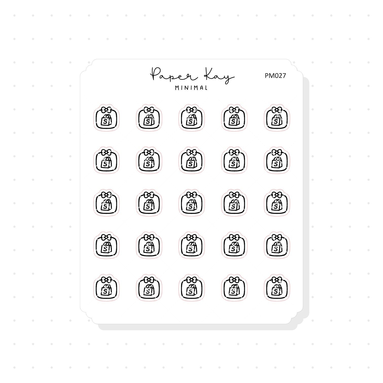 (PM027) Shopify / Shopping - Tiny Minimal Icon Stickers