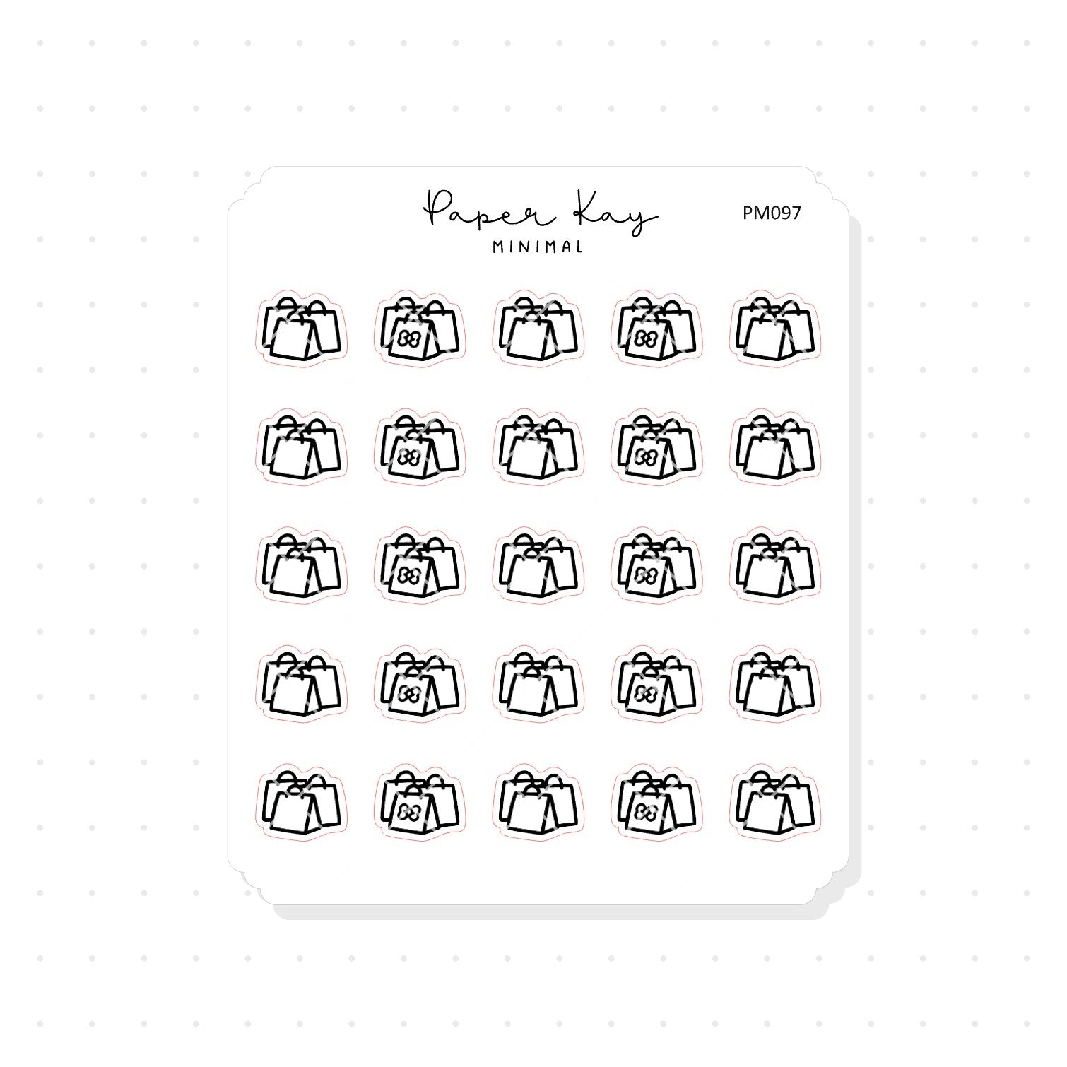 (PM097) Shopping - Tiny Minimal Icon Stickers