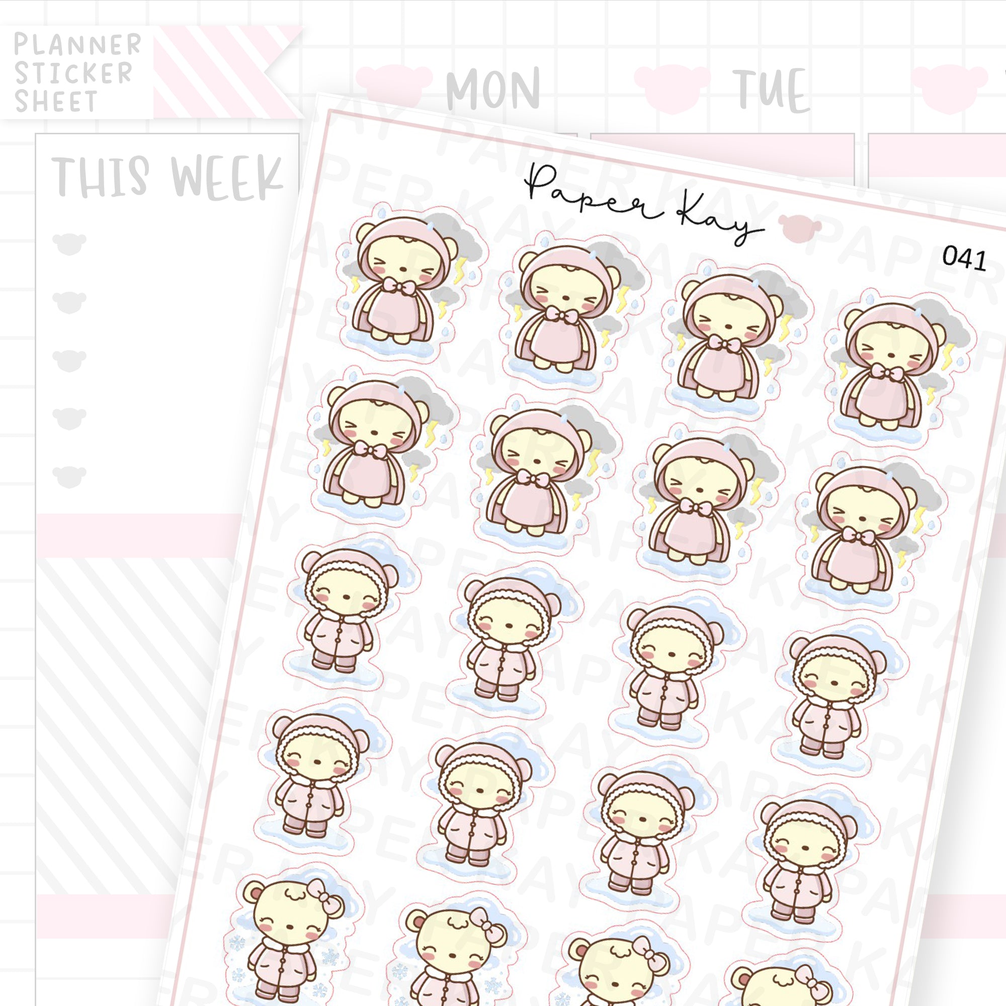 Thunderstorm / Snowy Weather Sticker Sheet