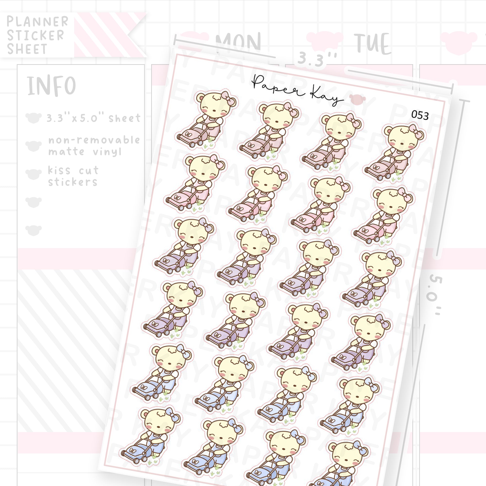Lawn Mowing / Gardening Sticker Sheet