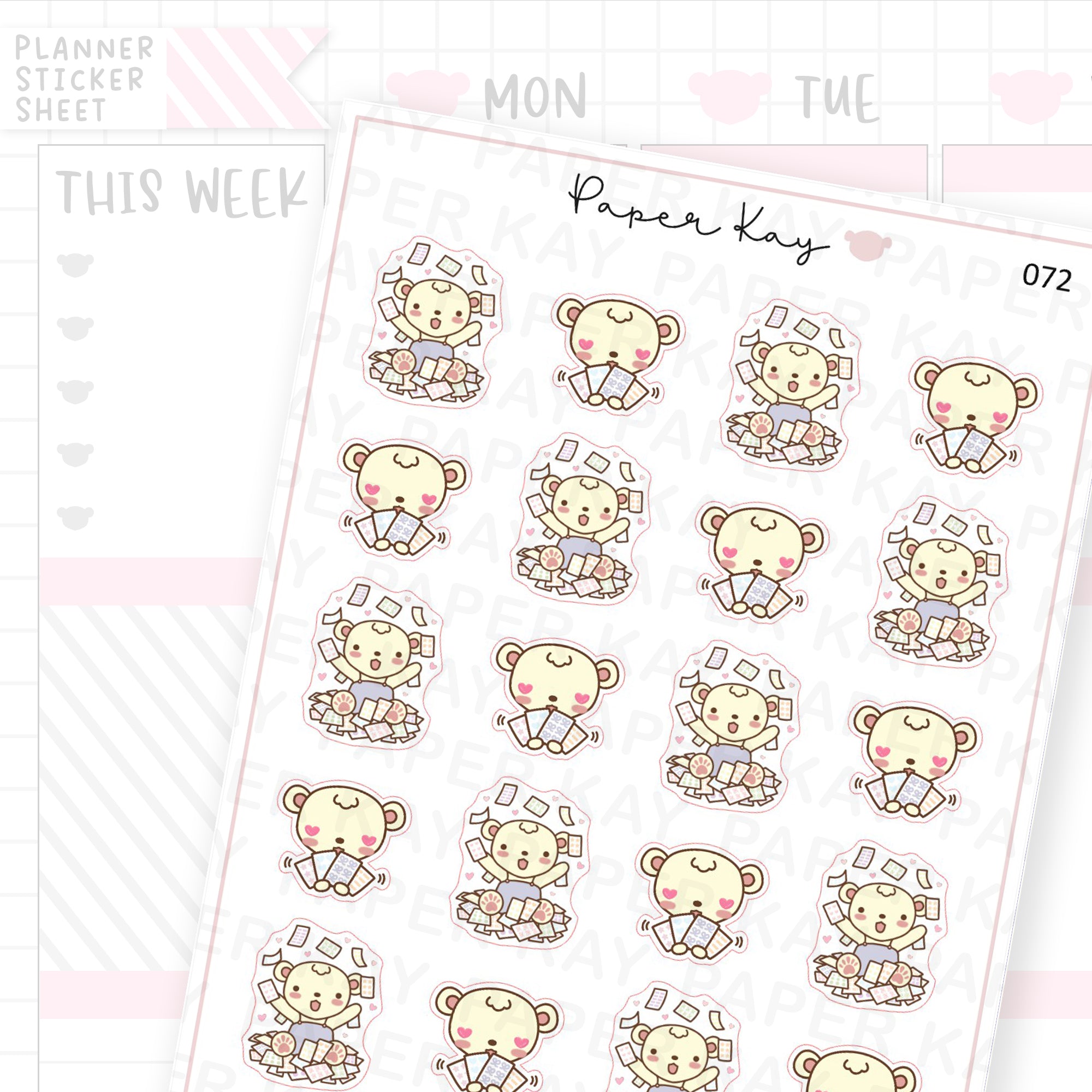 Sticker Love Sticker Sheet Paper Kay