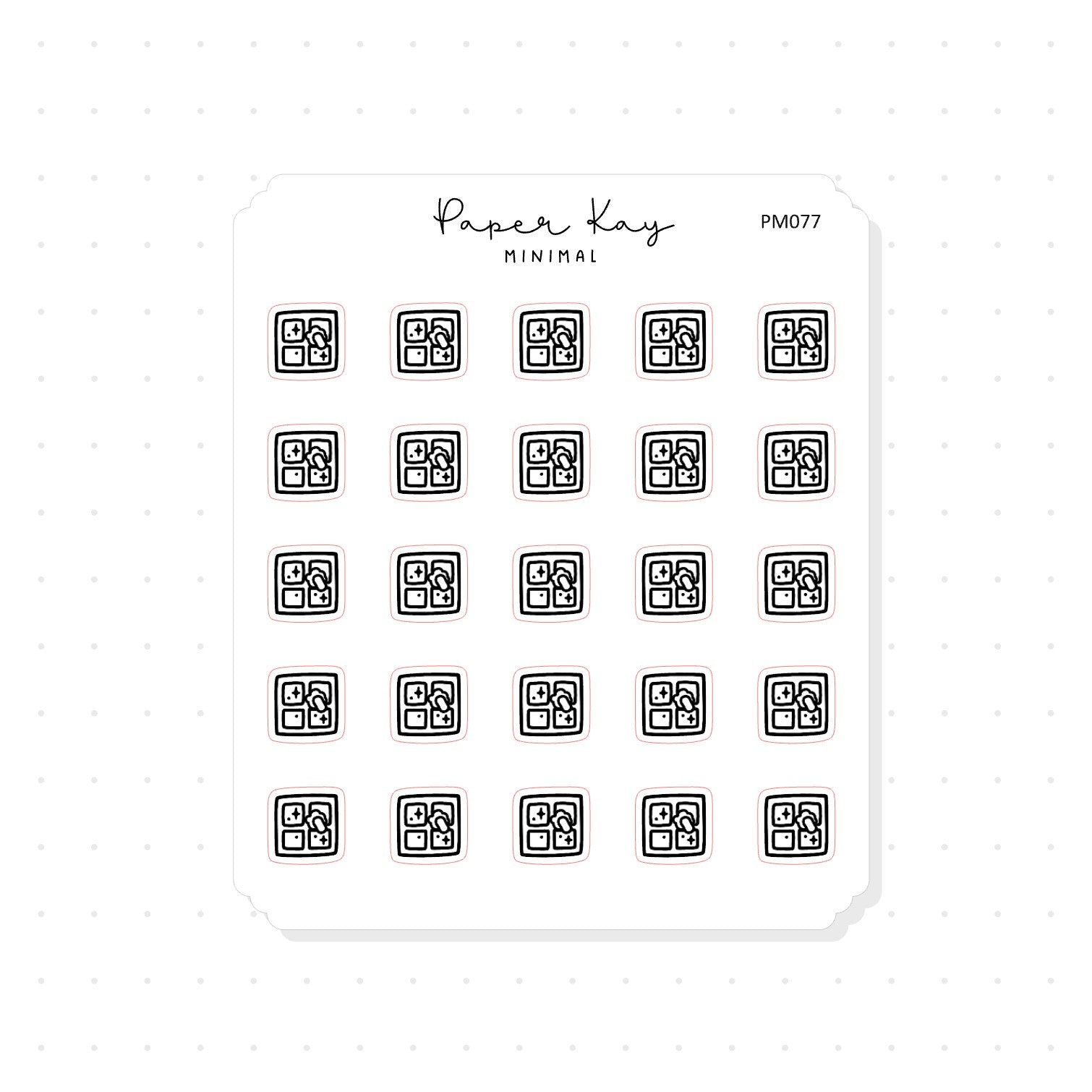 (PM077) Clean Windows - Tiny Minimal Icon Stickers