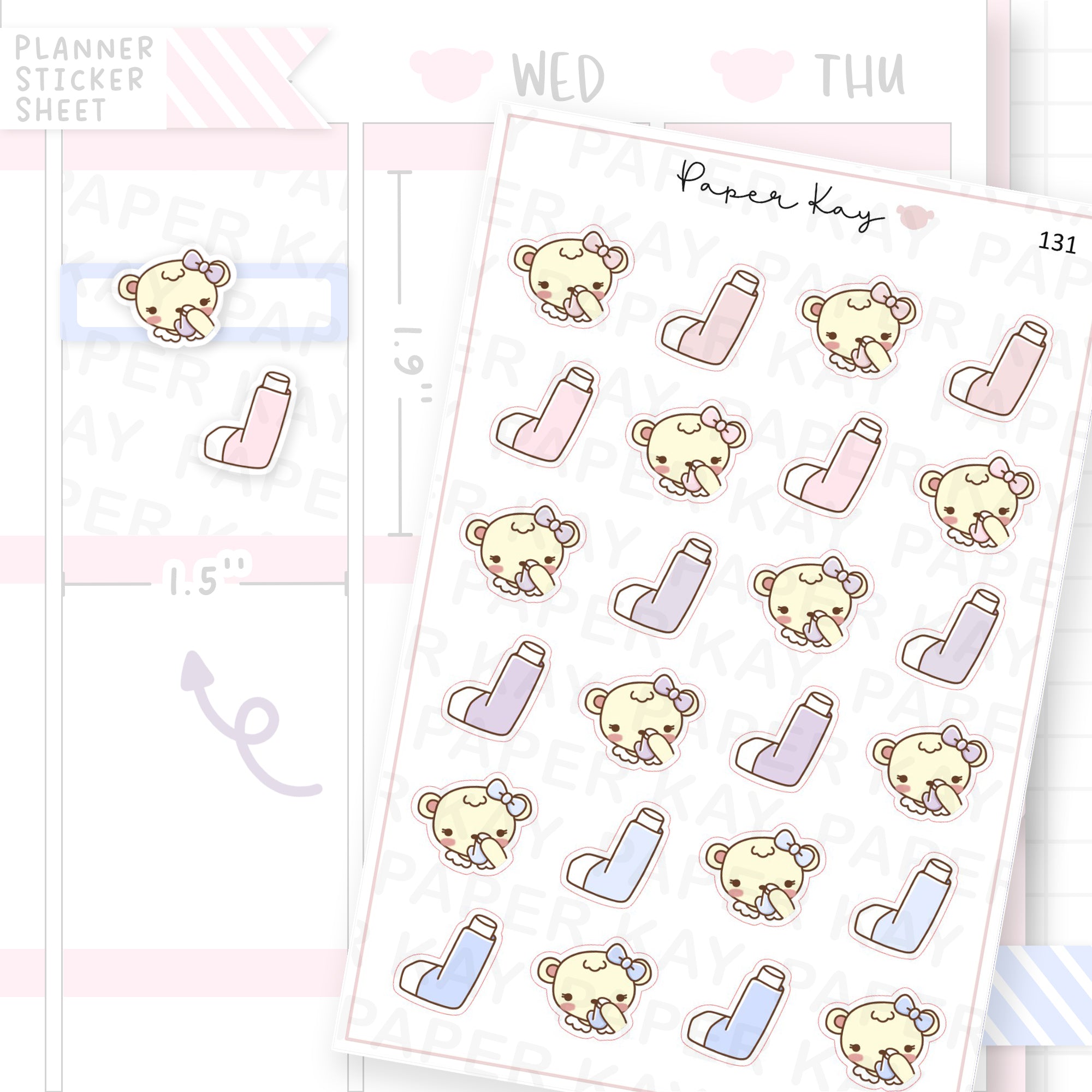 Inhaler / Asthma Tracker Sticker Sheet