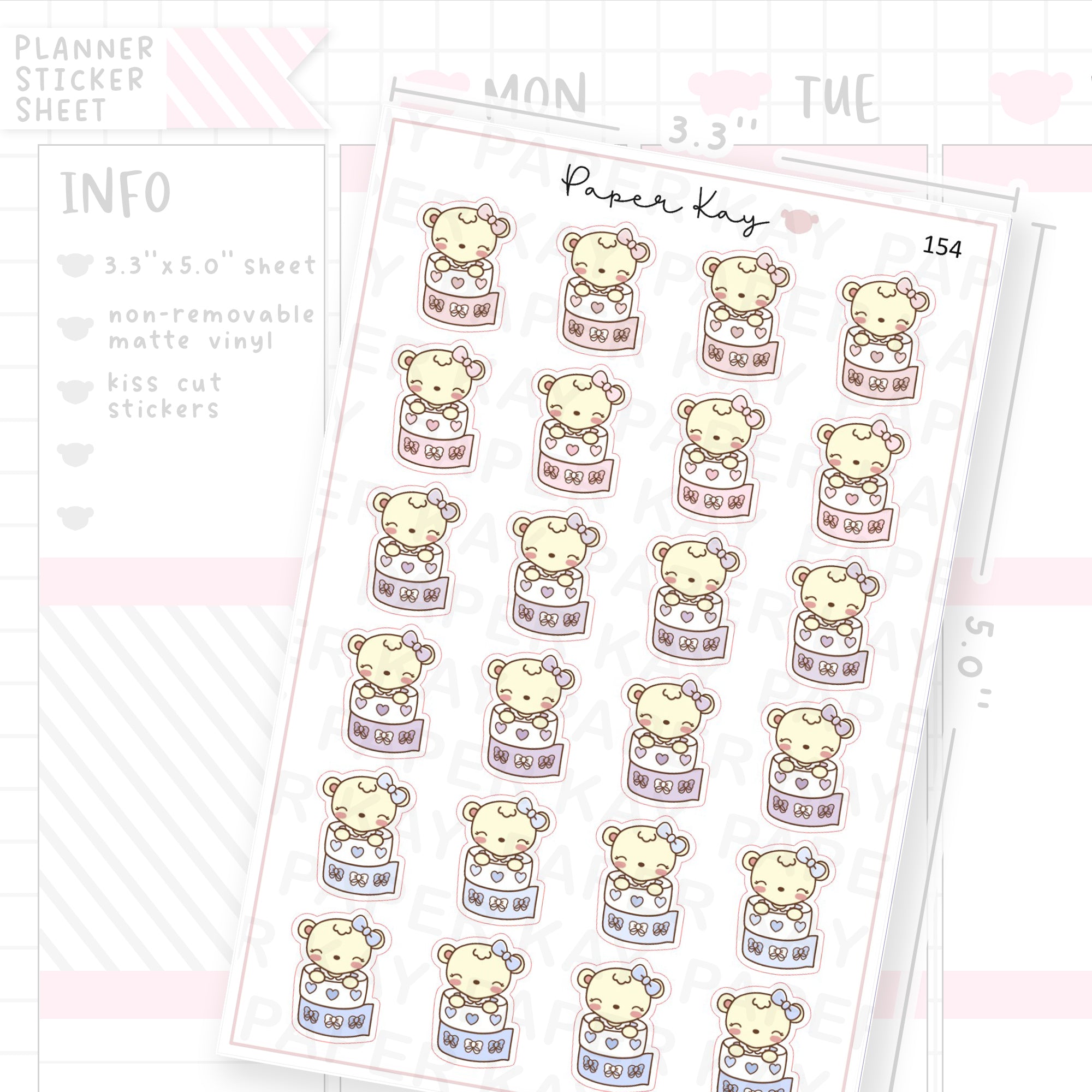 Dot the Bear Washi Sticker Sheet