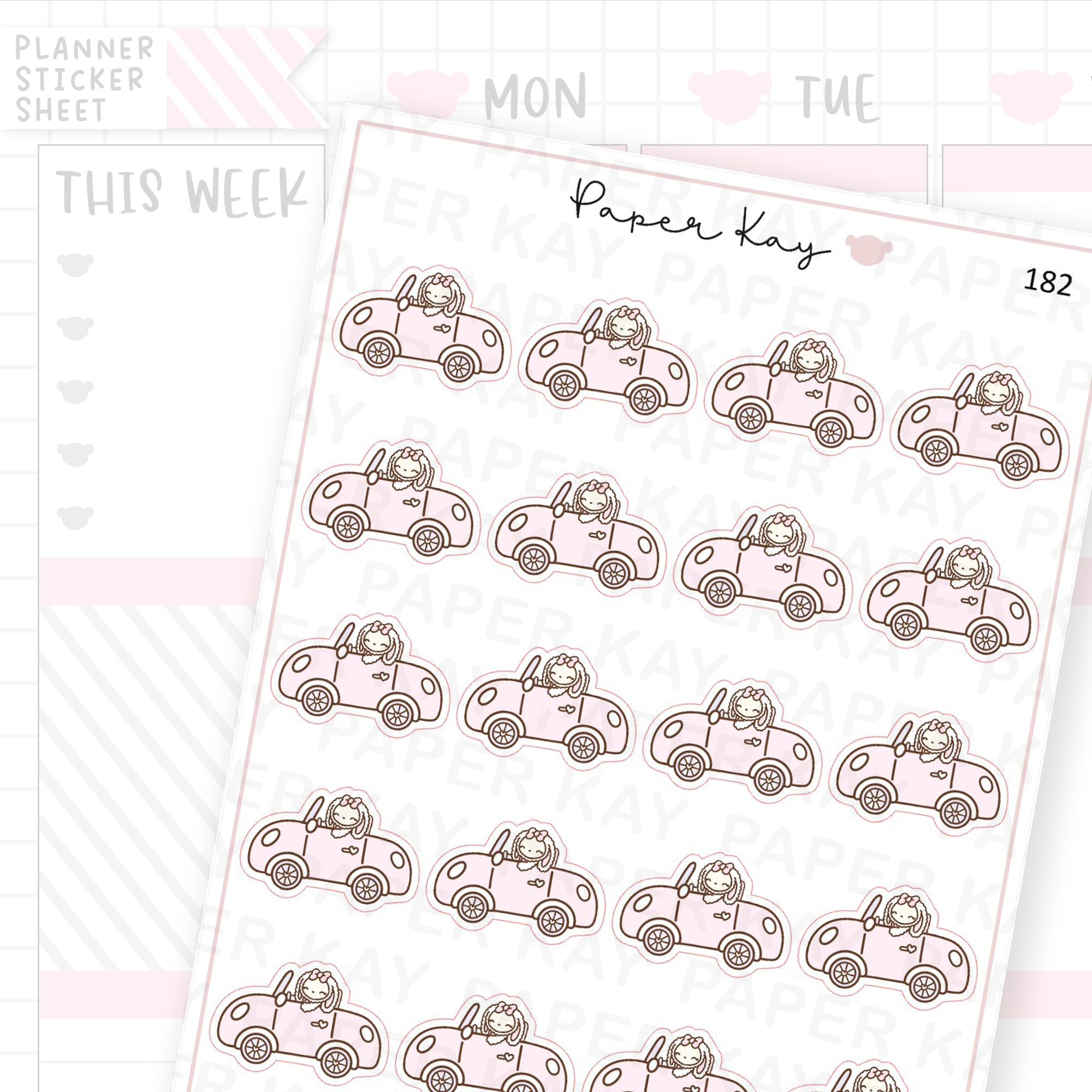 Planner Bunny - Car/Travel Sticker Sheet