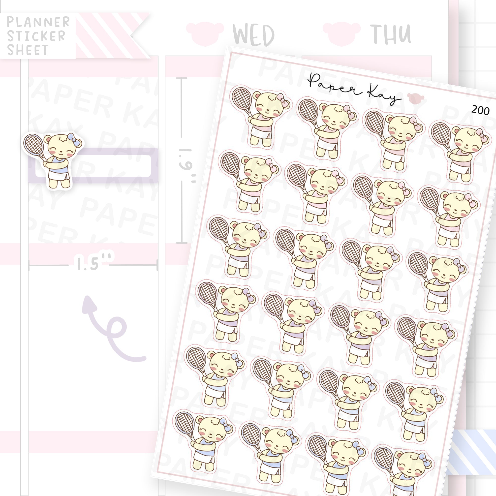 Tennis Sticker Sheet