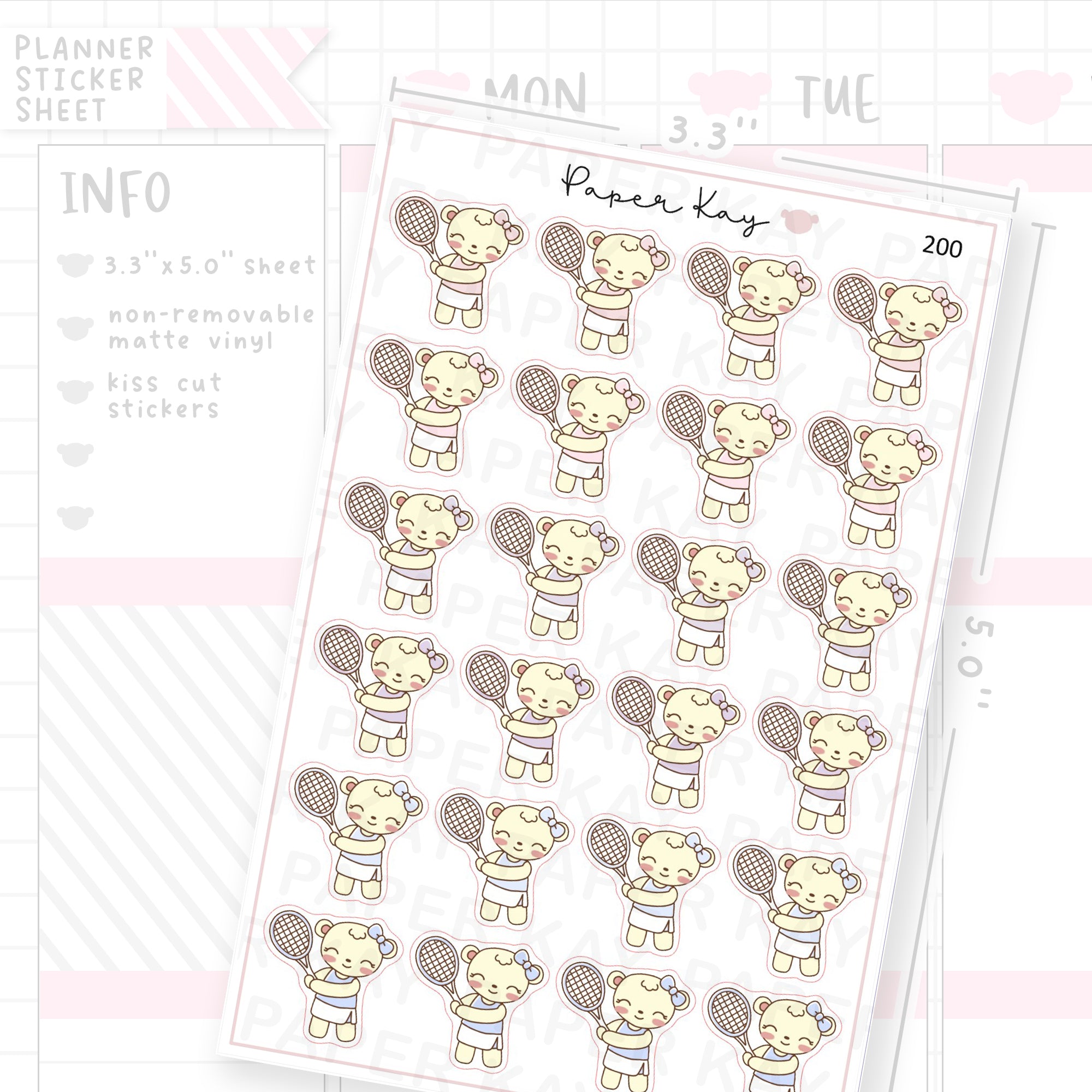 Tennis Sticker Sheet