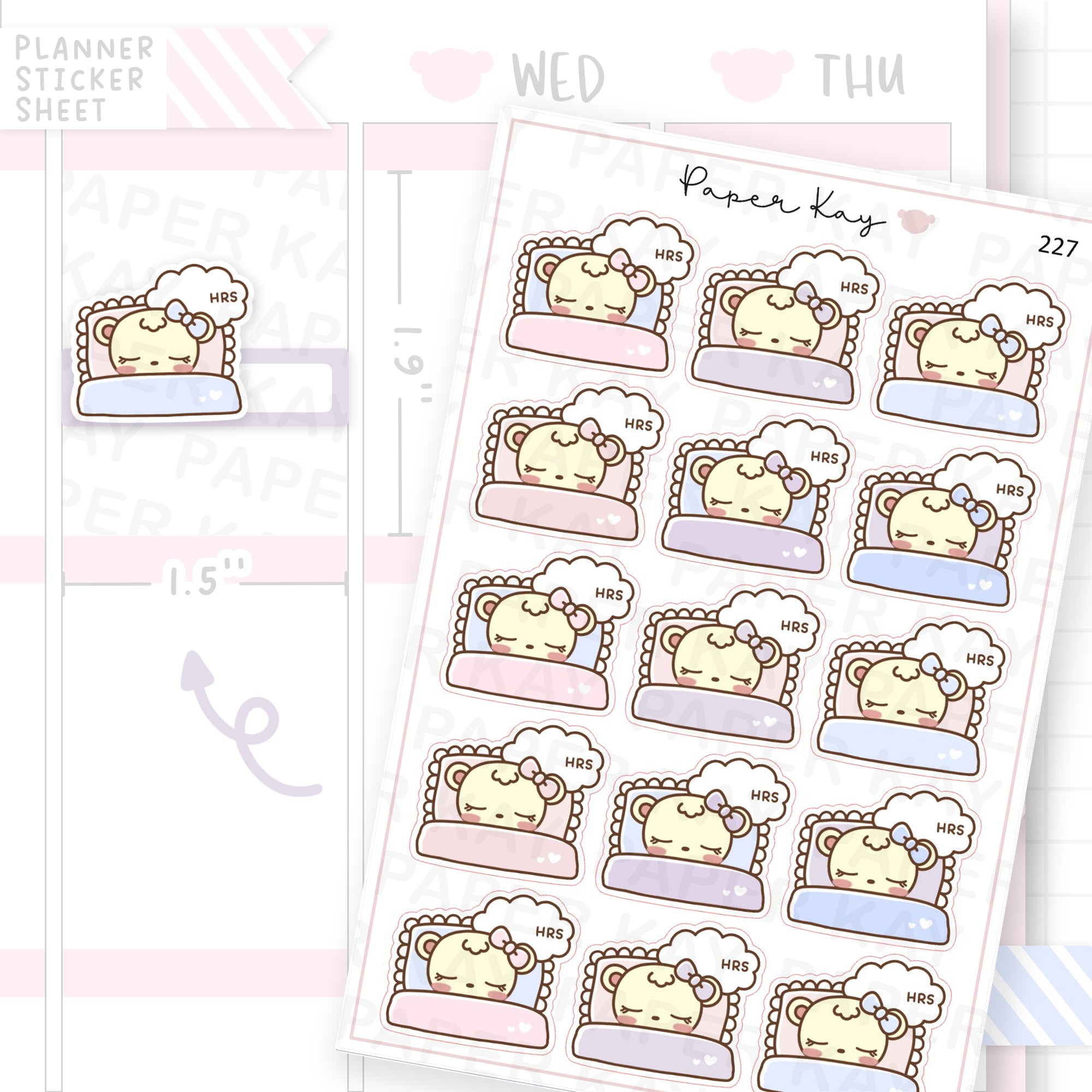 Hours of Sleep Sticker Sheet