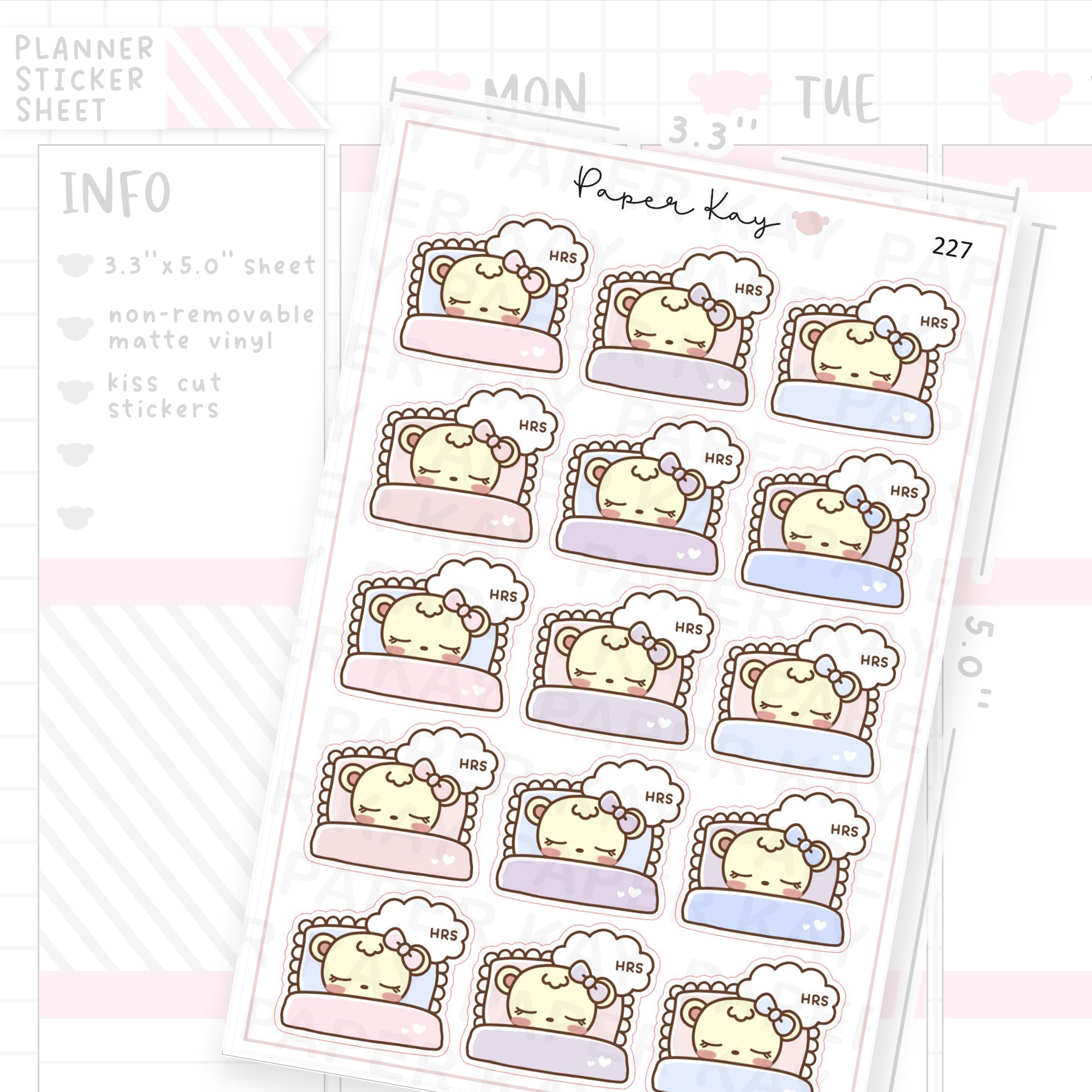 Hours of Sleep Sticker Sheet