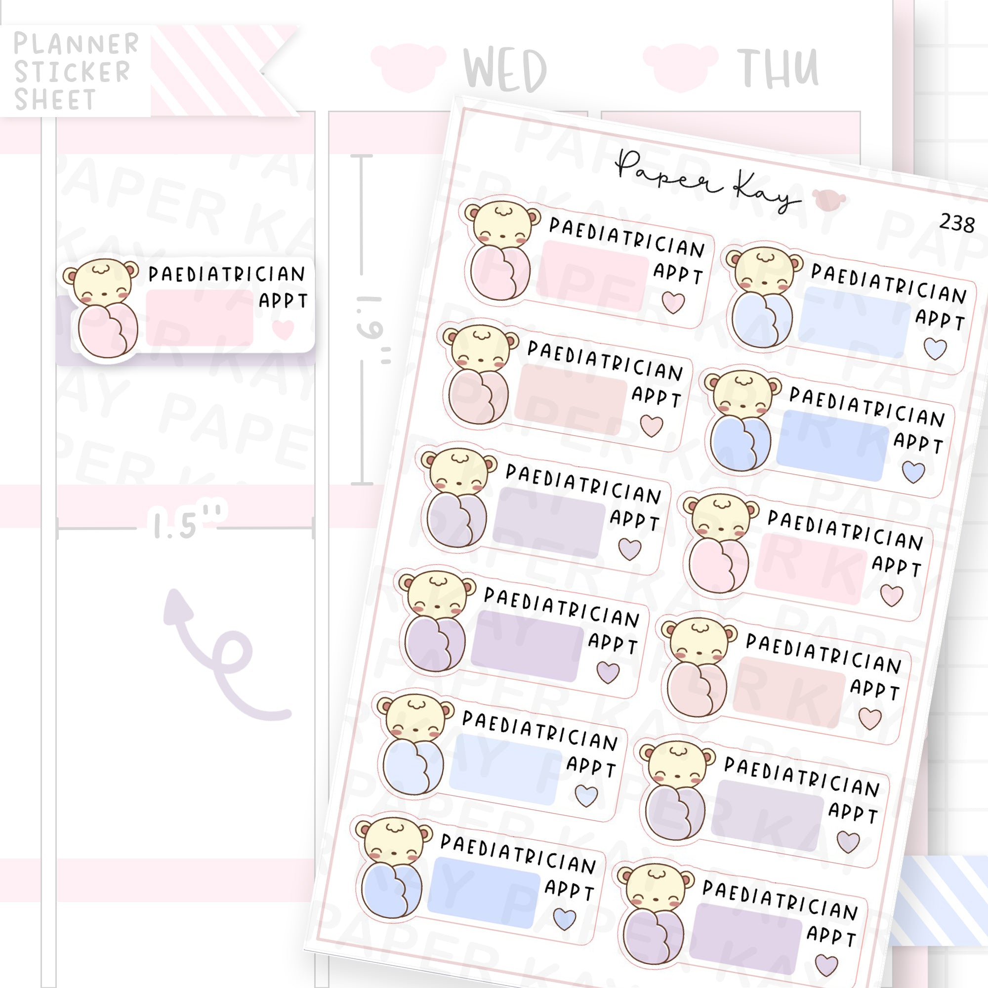 Paediatrician Appointment Box Sticker Sheet